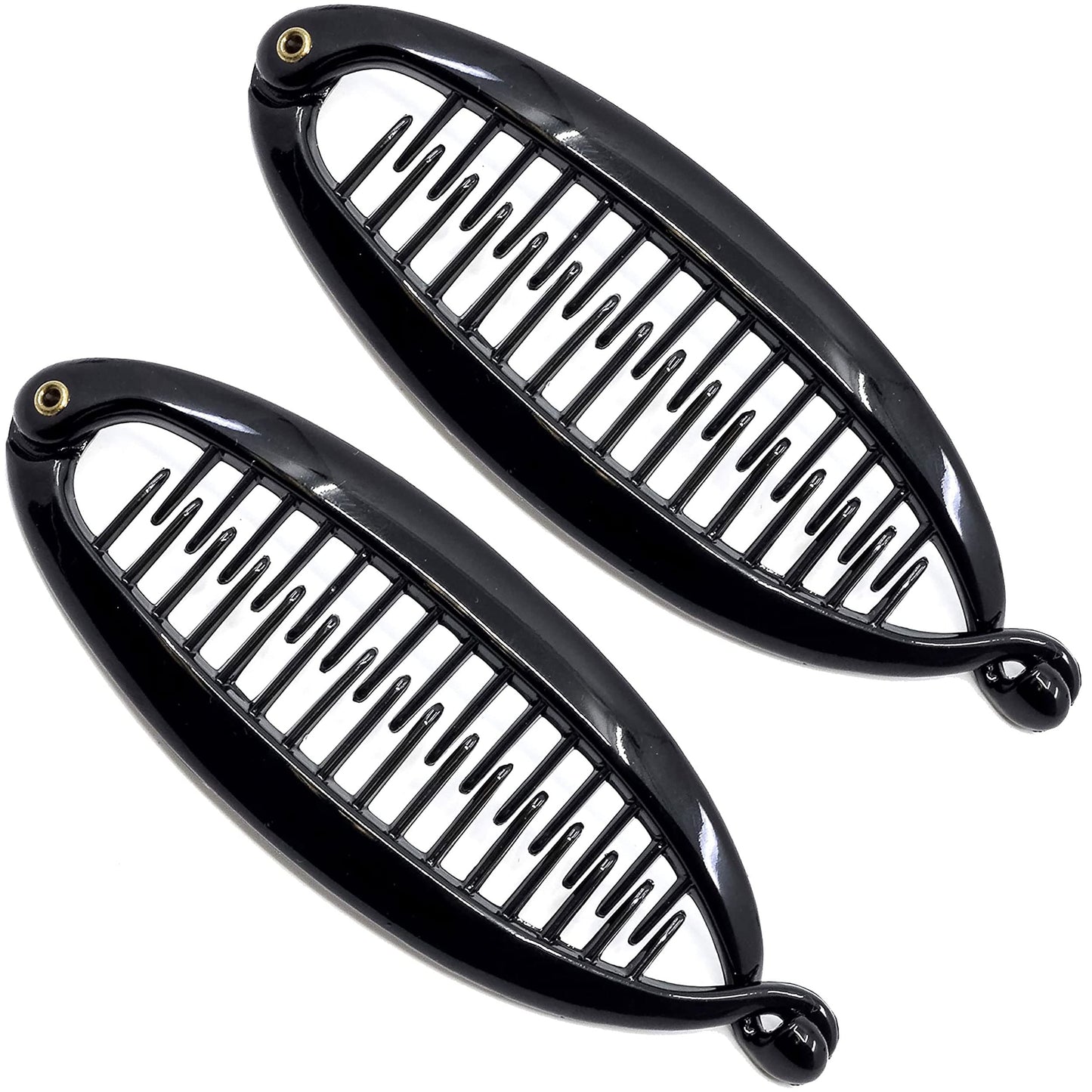 Camila Paris NV138 2 Pack French Extra Small Banana Clip Hair Comb for Fine Hair, Classic Banana Clips Hair for Thin Hair Ponytail Holder Interlocking