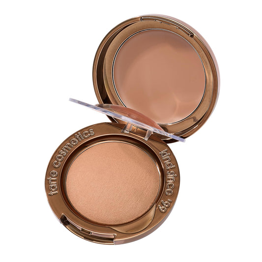tarte macaron sculpt & bronze duo - 2-in-1 Cream + Baked Powder Bronzer, Contour Powder Face Makeup, Peptides and Hyaluronic Acid Hydrates & Plumps