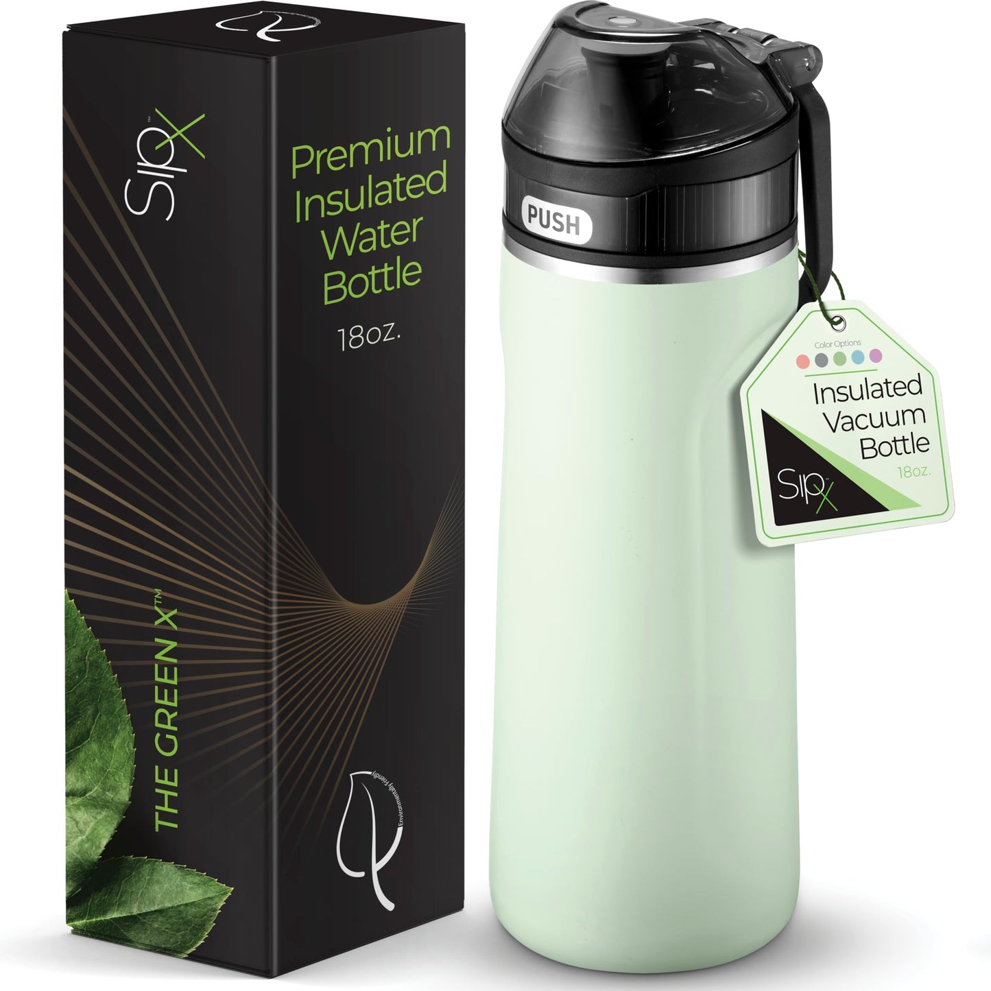 SIPX™ 18 oz Premium Stainless Steel Water Bottle with Straw Lid - Triple Insulated, Leakproof, BPA-Free - Slim, Durable Bottle for School, Gym…