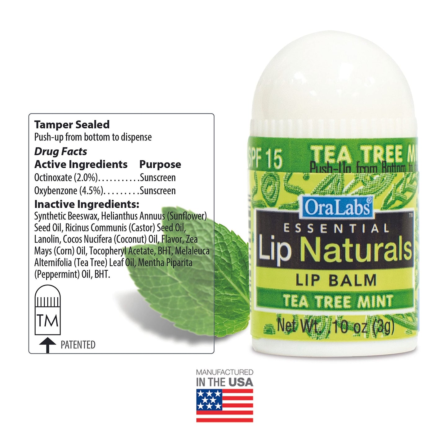 Lip Naturals Assorted Mini Lip Balms with Sunscreen (SPF-15) & Keychain - 12 Count, 3 Flavors: Tea Tree Mint, Vanilla Bean, Bing Cherry (0.10oz/3g