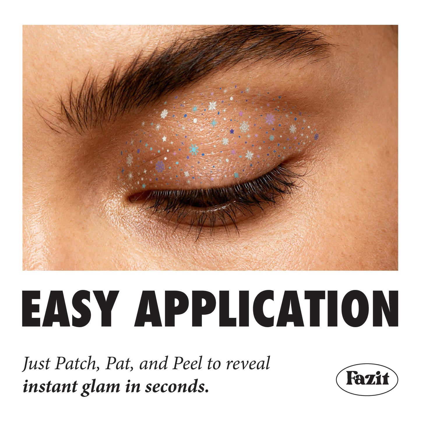 Fazit Makeup Patches - Snowflake Eye Speckles - Glow Up Make-Up Patches - Cute Glitter Makeup Accessories for Women - Cosmetic Glitter for Face