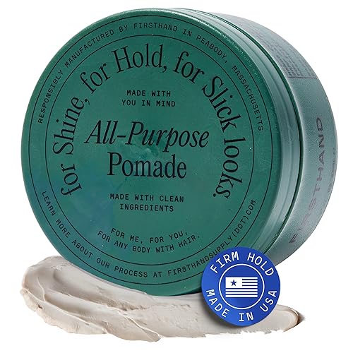 Firsthand Supply All-Purpose Hair Pomade for Men & Women - Flexible Firm Hold with Natural, Low Shine - Organic, Water Based Pomade - Nourishing Aloe