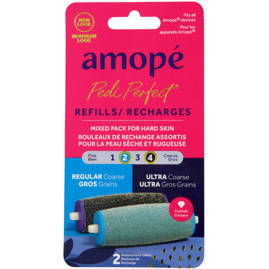 Amope Pedi Perfect Electric Callus Remover Foot File Roller Head Refills, with Diamond Crystals, Removes Hard & Dead Skin, Mixed Pack for Hard Skin, 1 Beauty & Personal Care Amope