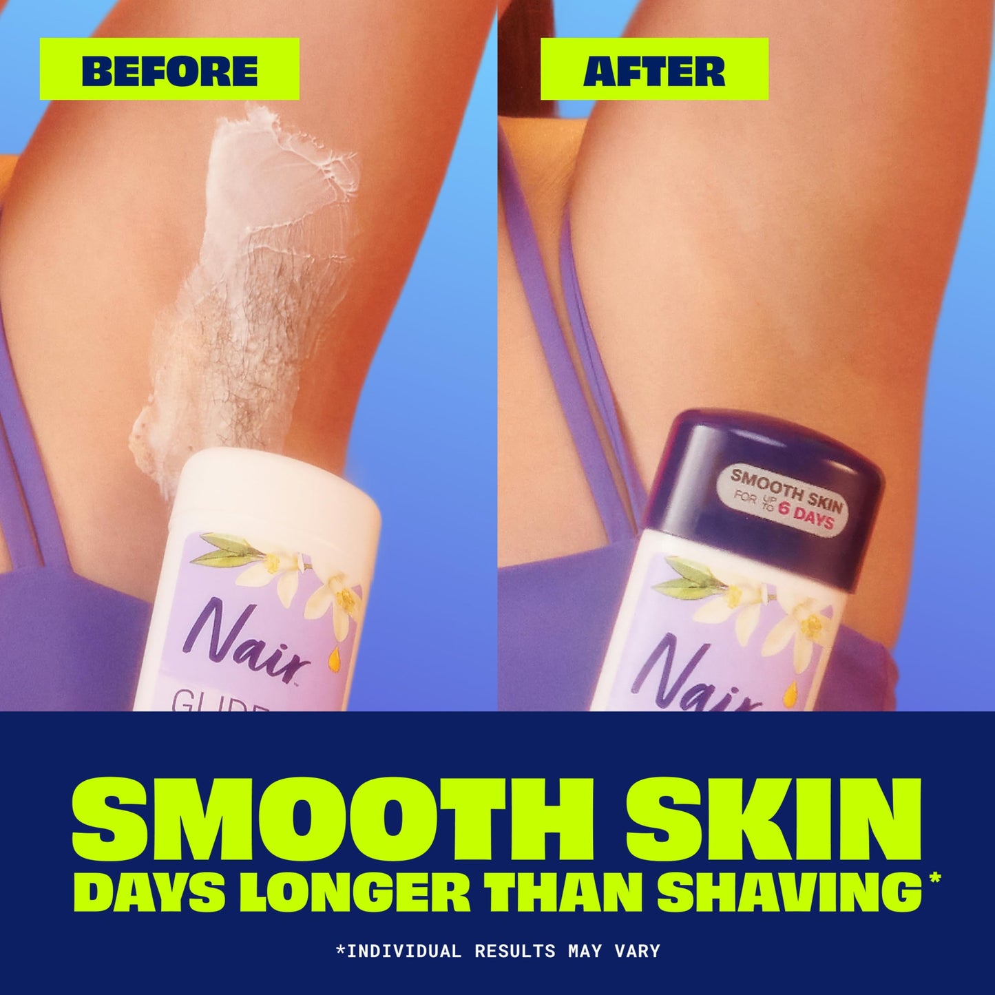 Nair Glide On Hair Removal Cream, Arm, Leg, and Bikini Hair Remover, Depilatory Cream, 3.3 Oz Stick Beauty and Personal Care Nair
