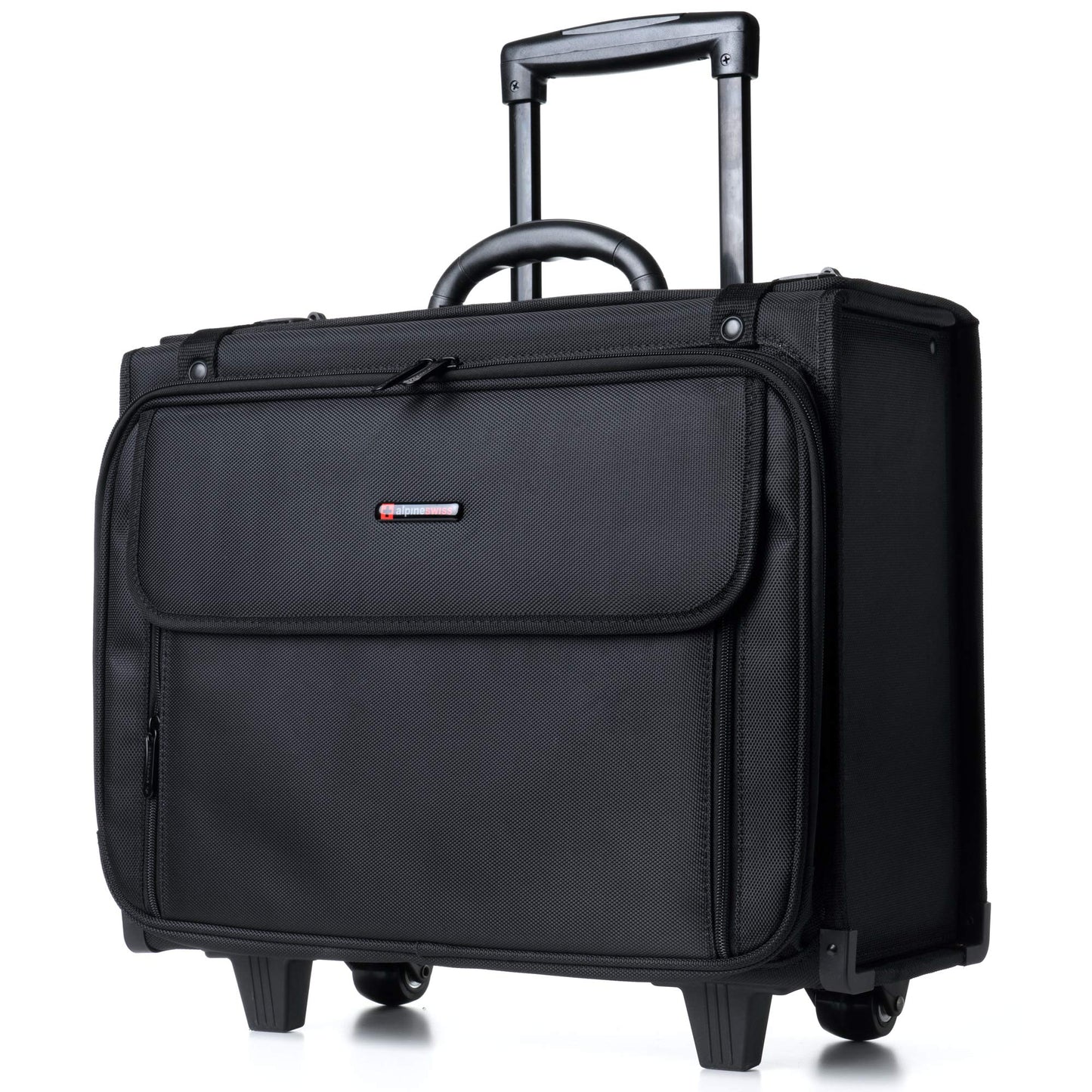 Alpine Swiss Rolling Briefcase | Laptop Bag For Men & Women | Hard Side Catalog Case on Wheels | Legal Size File Dividers | Lawyers Attache Case