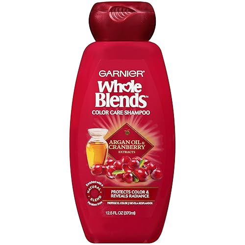 Garnier, Whole Blends Shampoo with Color Care fl. oz., Argan Oil & Cranberry Extracts, Argan Oil/Cranberry, 12.5 Fl Oz