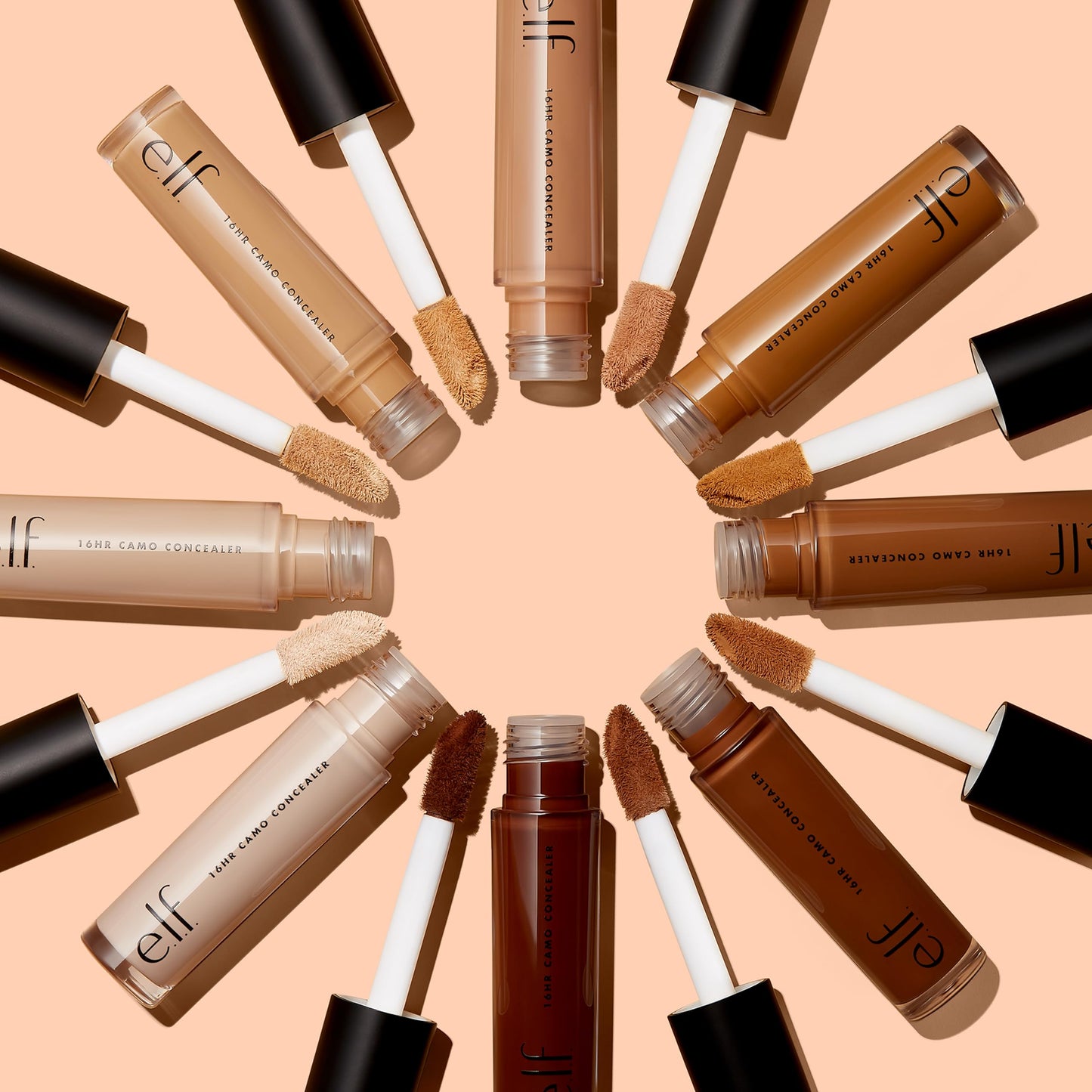 e.l.f. 16HR Camo Concealer, Full Coverage, Highly Pigmented Concealer With Matte Finish, Crease-proof, Vegan & Cruelty-Free, Light Peach, 0.203 Fl Oz