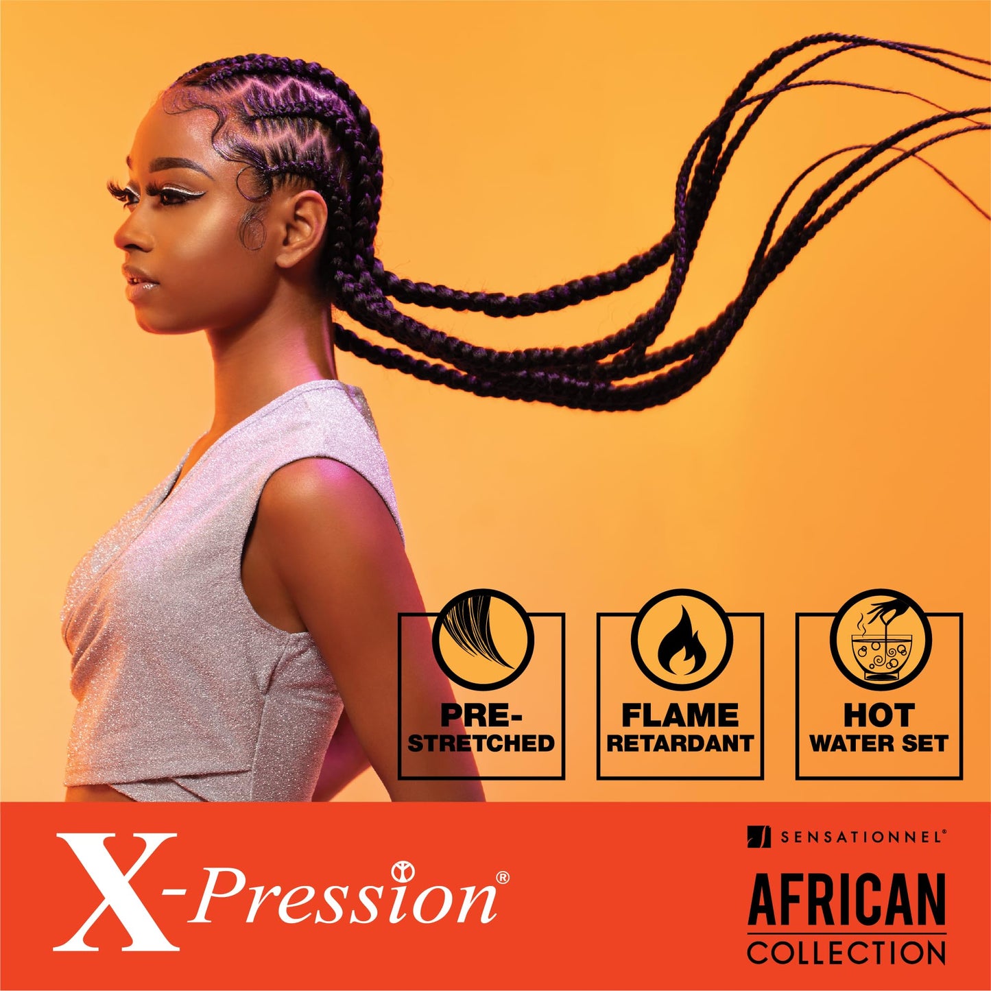 Sensationnel X-pression prestretched braiding hair - 3x braid 58 inch all kanekalon flame retardant synthetic braid for box braids and twists (1 pack Beauty and Personal Care Sensationnel