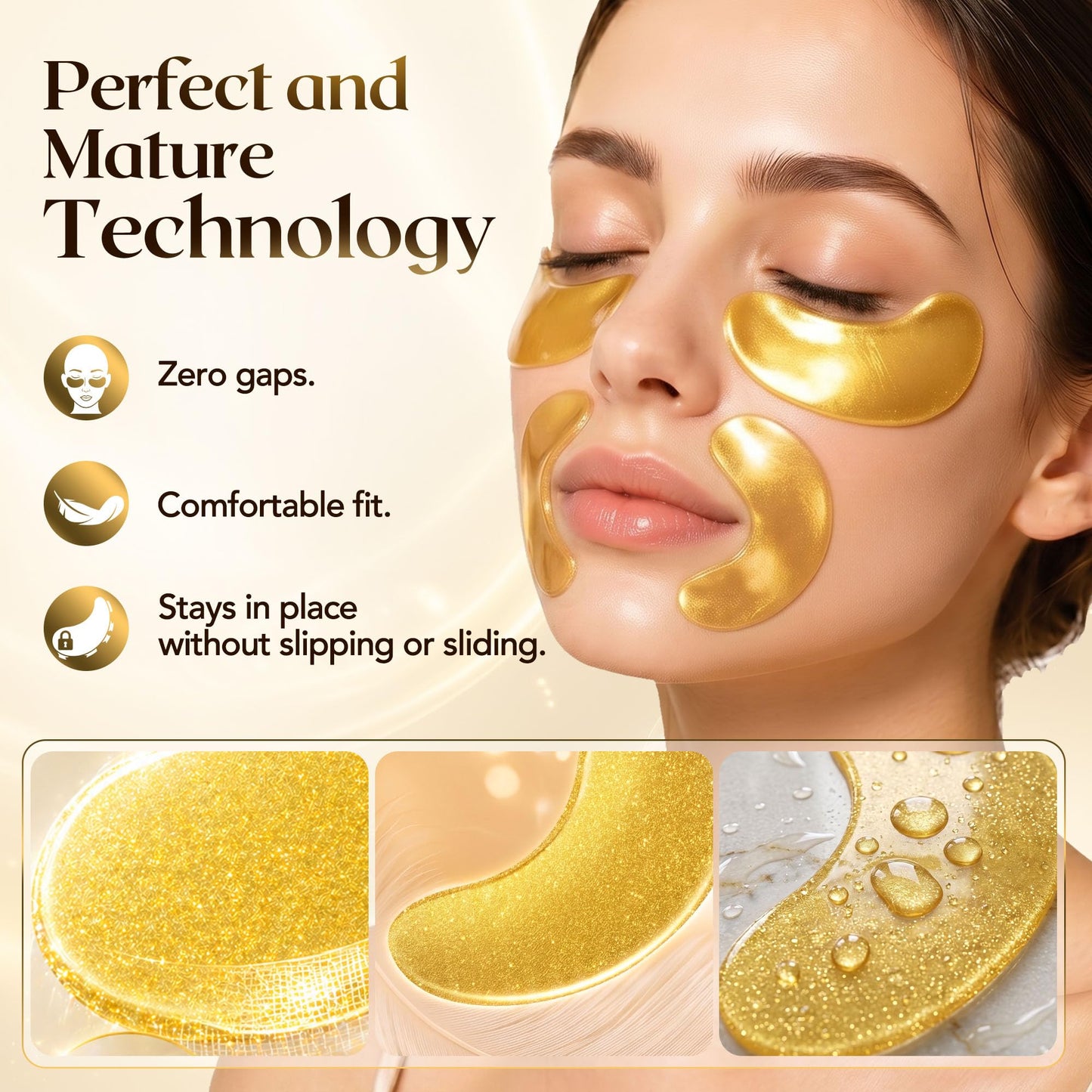 FENGOO 80 PCS 24K Gold Collagen Under Eye Patches & Smile Line Patches Beauty and Personal Care FENGOO