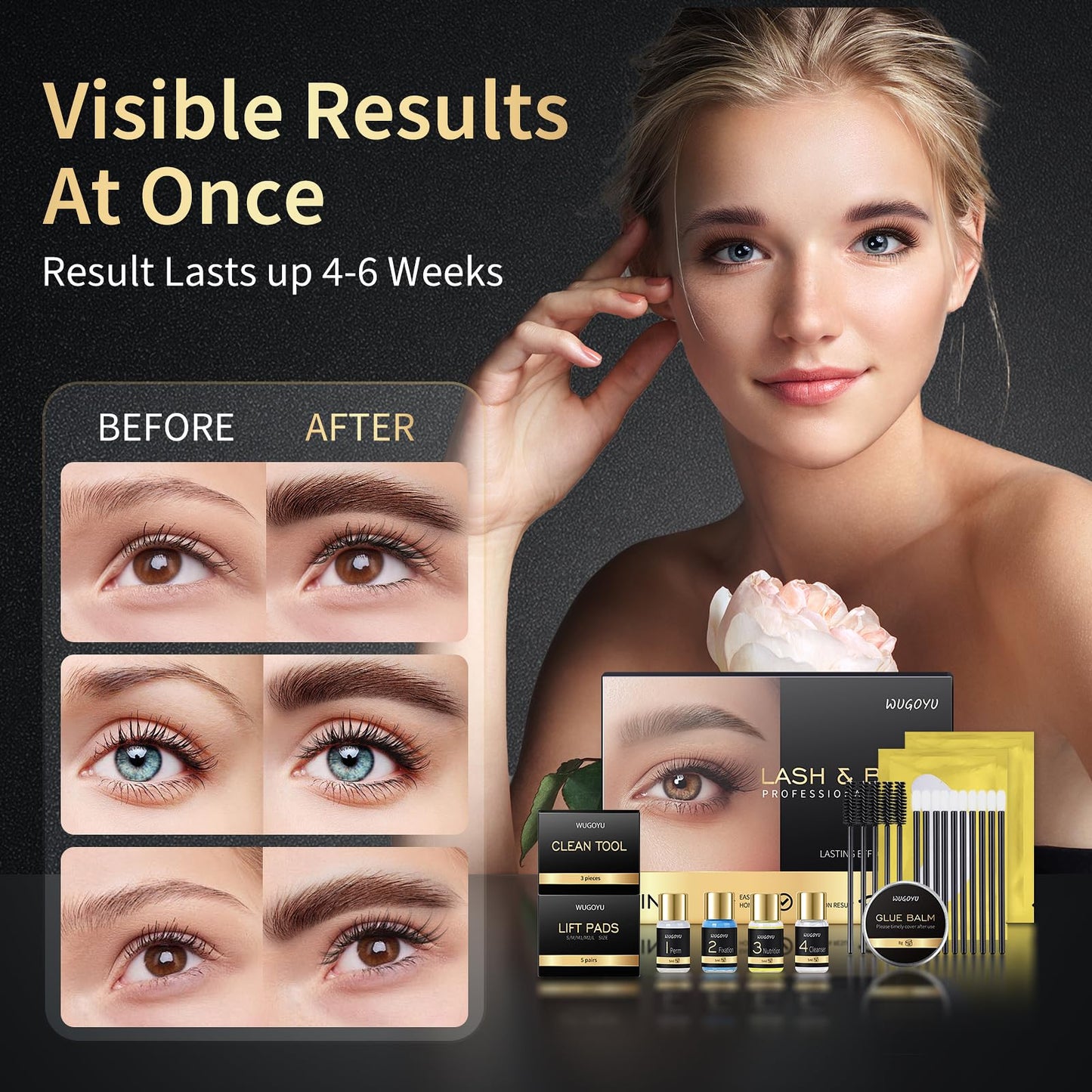 Lash Lift Kit - Brow Lamination Kit, Eyebrow Lamination Kit, Professional Eyelash & Brow 2 IN 1 Perm Kit, Eyebrow lift Kit, Fuller & Thicker Brows…