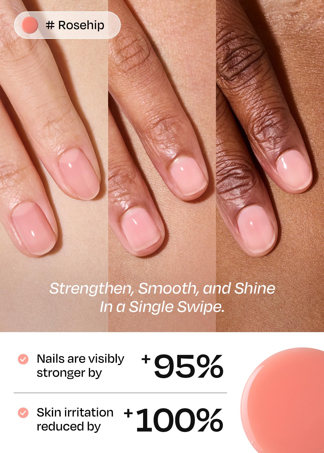 ohora Natural Glow Milk Syrup Nail Strengthener (Rosehip) - Tinted Nail Hardener for Brittle, Damaged Nails, Quick-Dry Glossy Finish, Nail Repair Beauty and Personal Care ohora