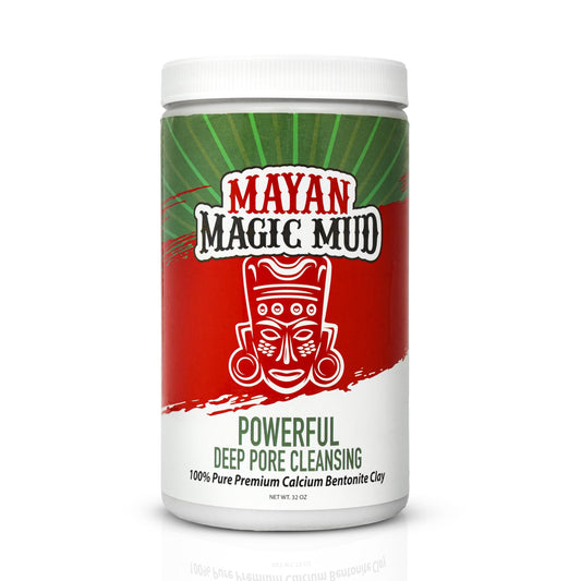 Mayan Magic Mud Powerful Deep Pore Cleansing Calcium Bentonite Clay - 2 lbs - Natural Face Mask Peel for Men and Women - USA Made Full Facial Skin