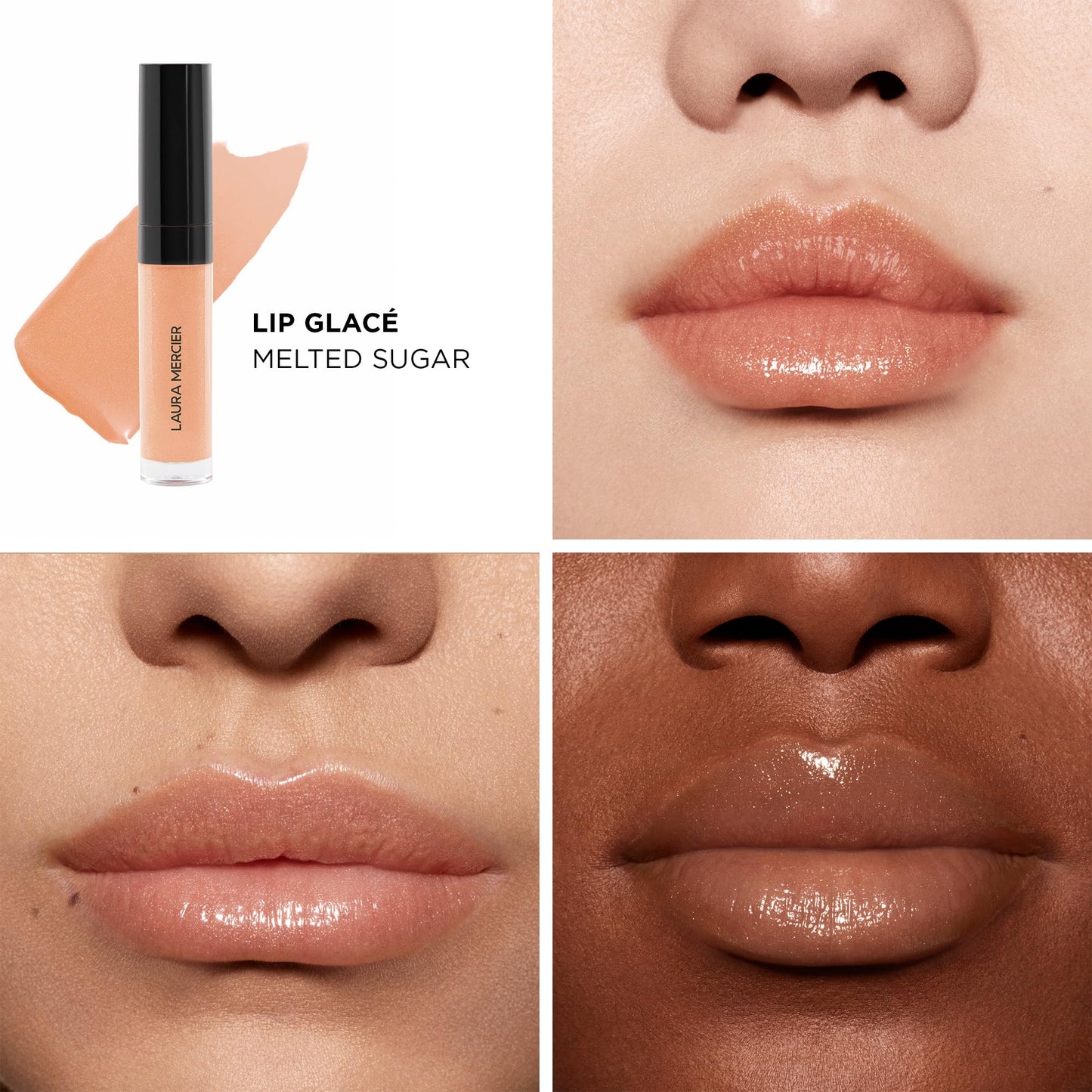 Laura Mercier Lip Glacé Balm Gloss, High-Shine Finish, 24HR Moisture, Improves Hydration, Smooth and Even Application, Infused with Jojoba Oil, 310