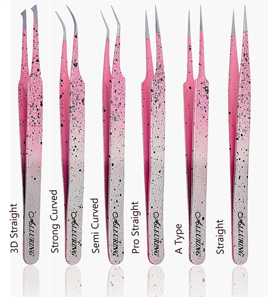 Alluring Ombre Silver Pink with Black Speckles Tweezers Beauty and Personal Care Alluring