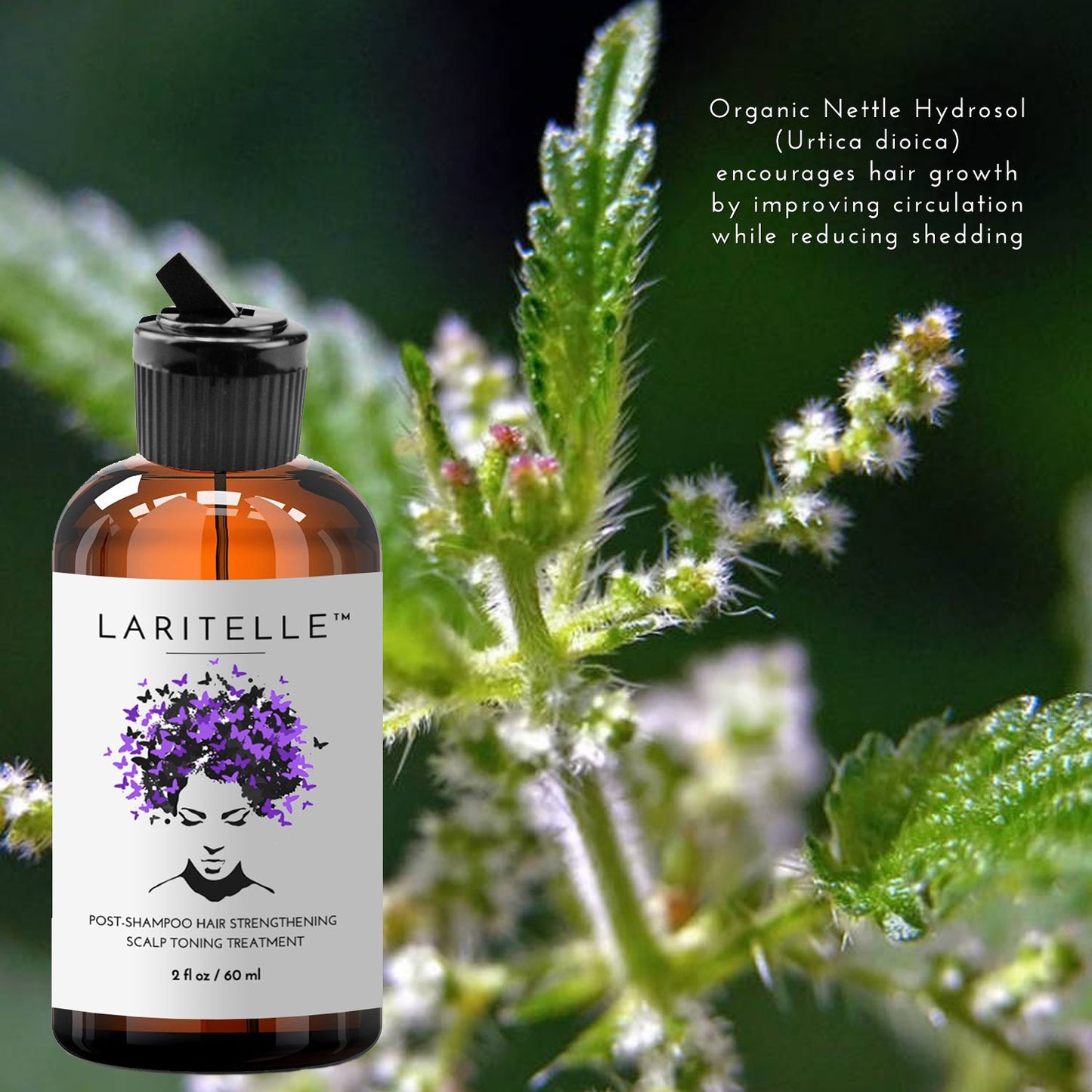 Laritelle Organic Post-Shampoo Hair Strengthening & Scalp Toning Treatment - Rosemary, Saw Palmetto, Cedar & Nettle Hydrosols - 3 x 2 oz