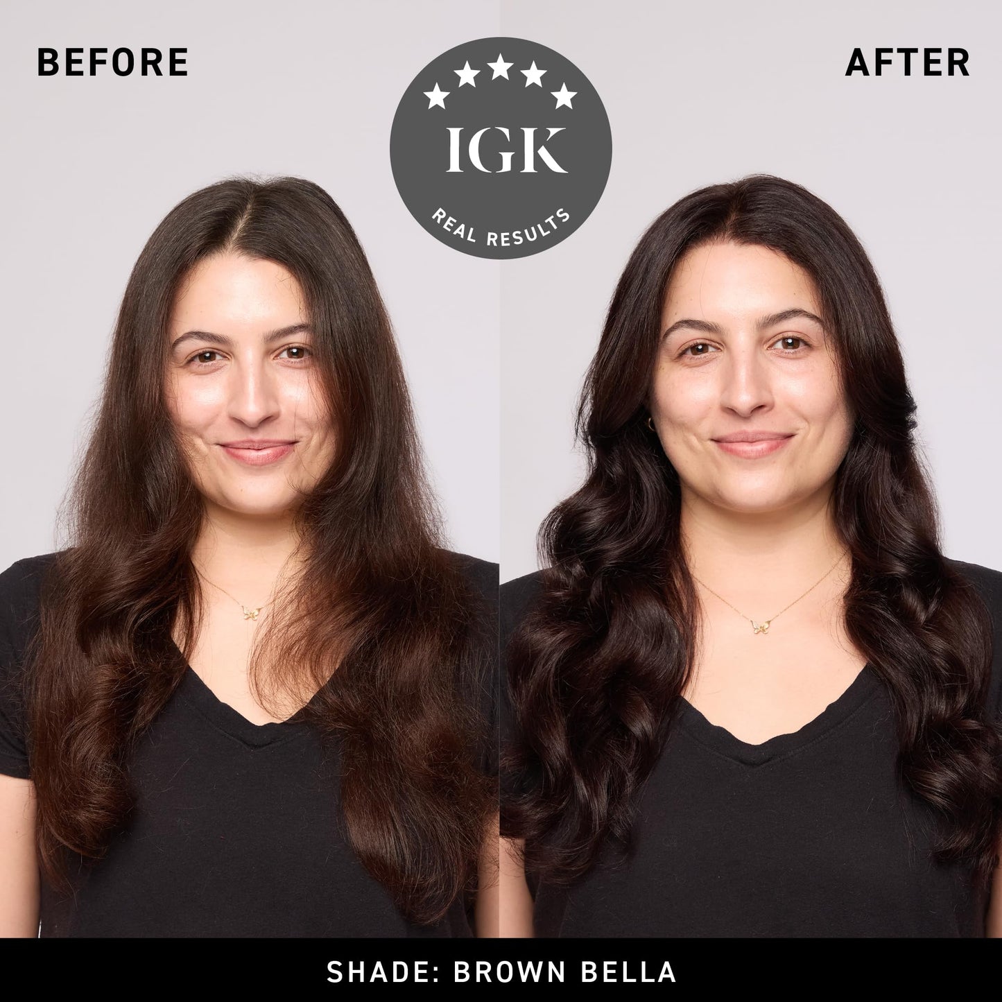 IGK Brown Bella | Chocolate Brown Hair Gloss + Color Depositing Mask | Boost Shine, Enhance Brunette Tones, Refresh Color | Semi Permanent