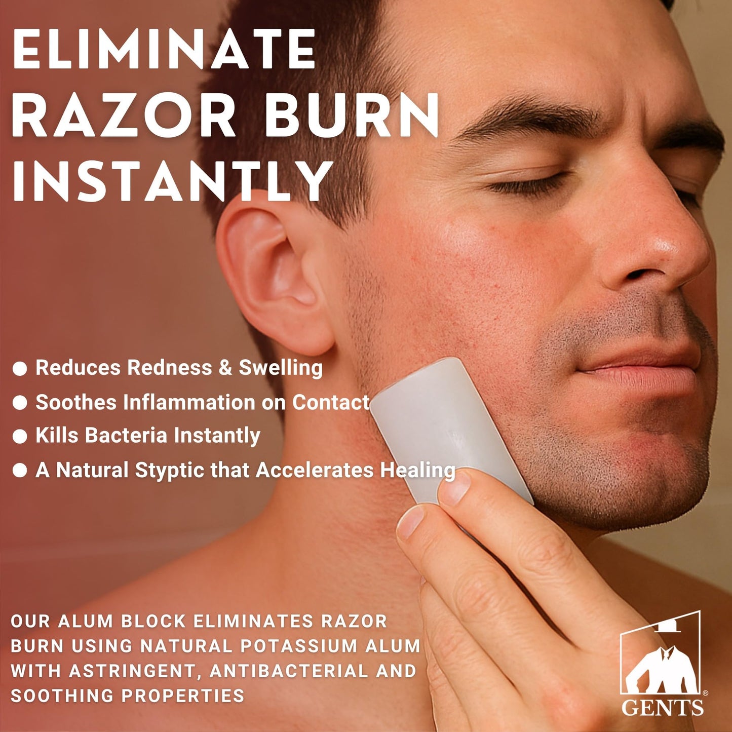 Gents Alum Block in Plastic Case - Upgrade Your Shave - Soothing Aftershave Solution for Shaving Razor Burn Relief - Travel Friendly Durable Plastic Beauty and Personal Care G.B.S