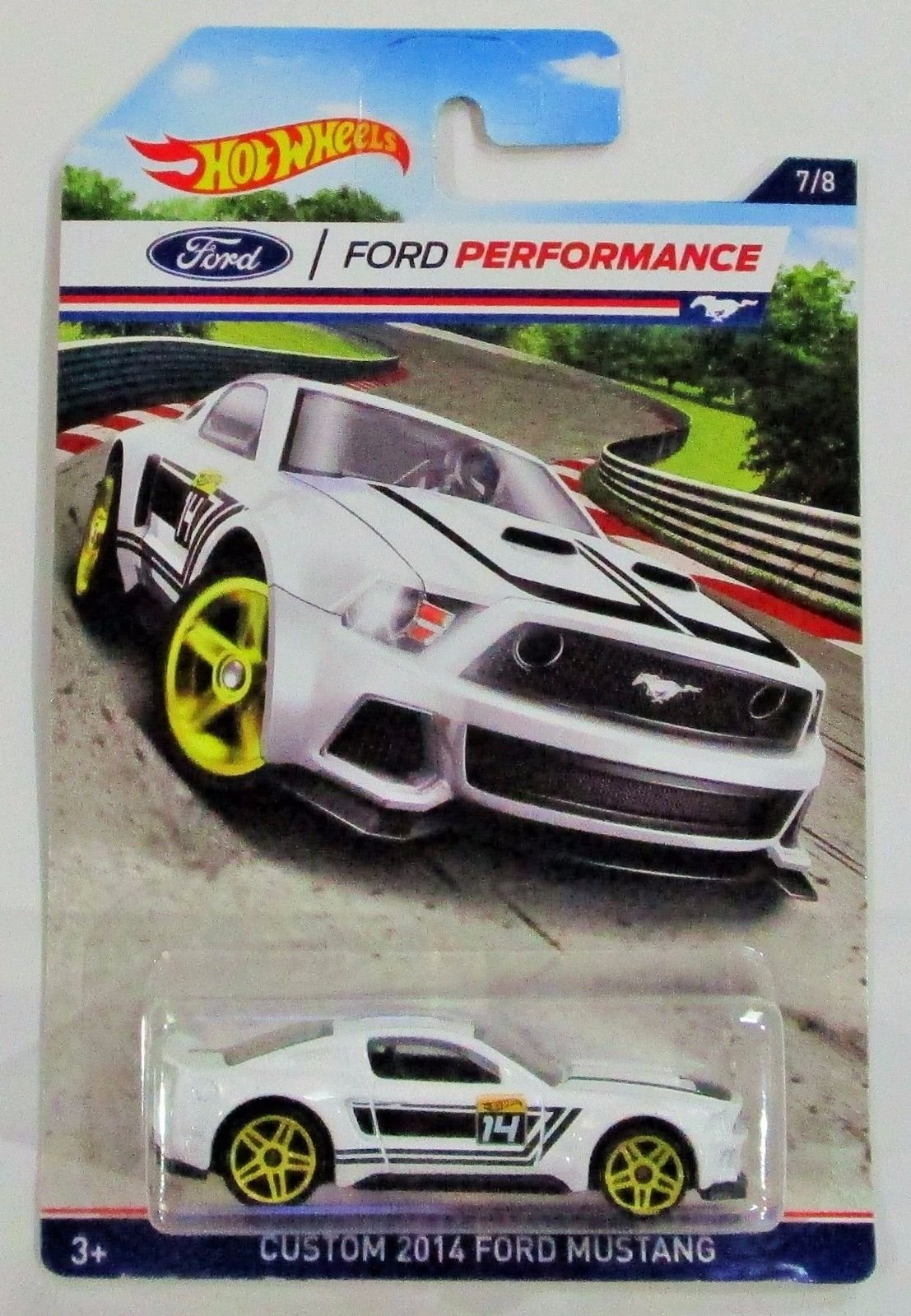 HOT WHEELS FORD PERFORMANCE WHITE CUSTOM 2014 FORD MUSTANG 7/8