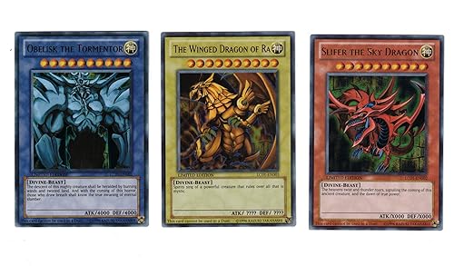 Yu Gi Oh Legendary Collection Ultra Rare God Card Set of 3 Egyptian God Cards Slifer, Obelisk Ra (Limited Edition) Ultra Rare Version