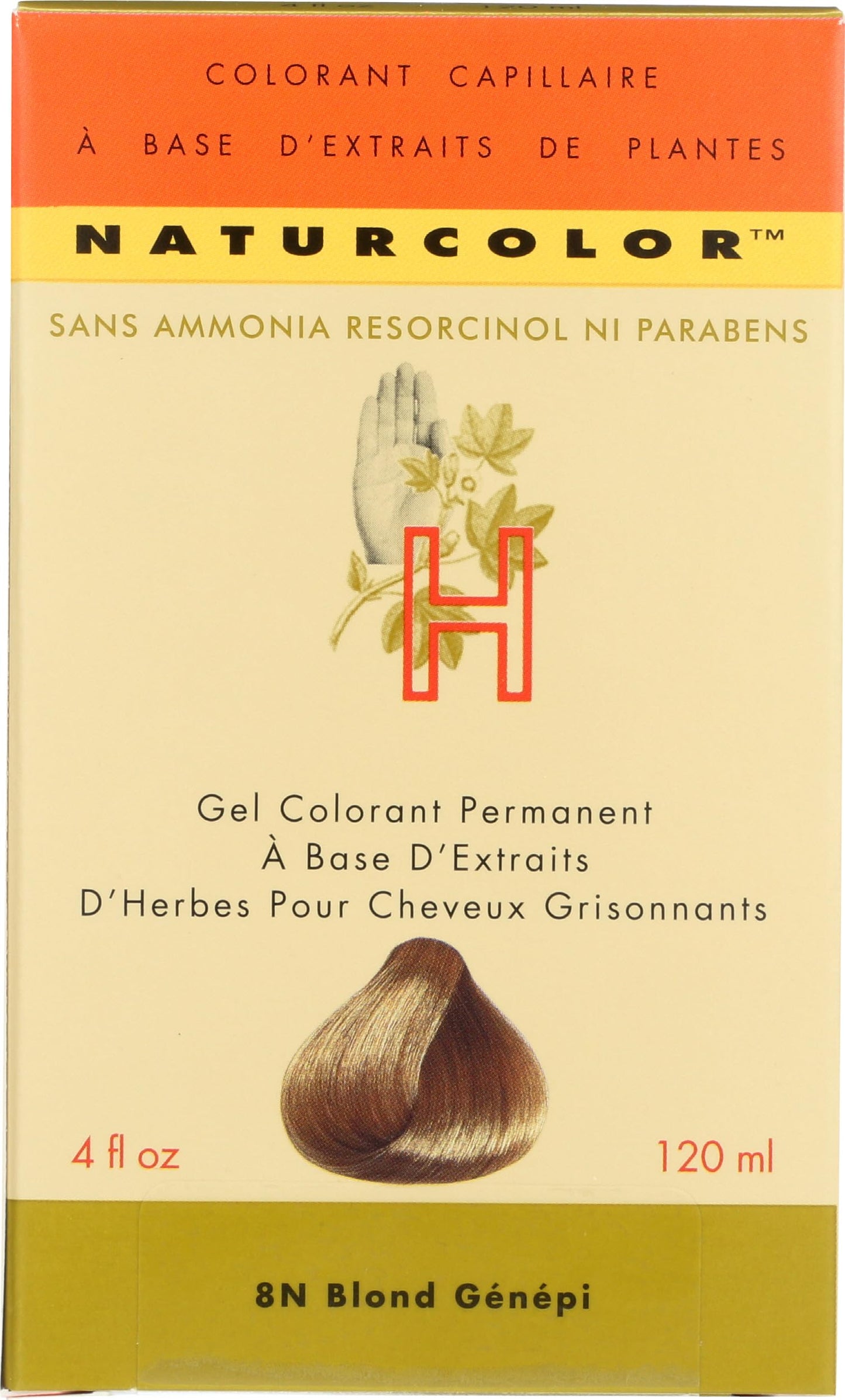 Naturcolor Haircolor - Yarrow Blonde Hair Dye, 4 Fl Oz (8N)