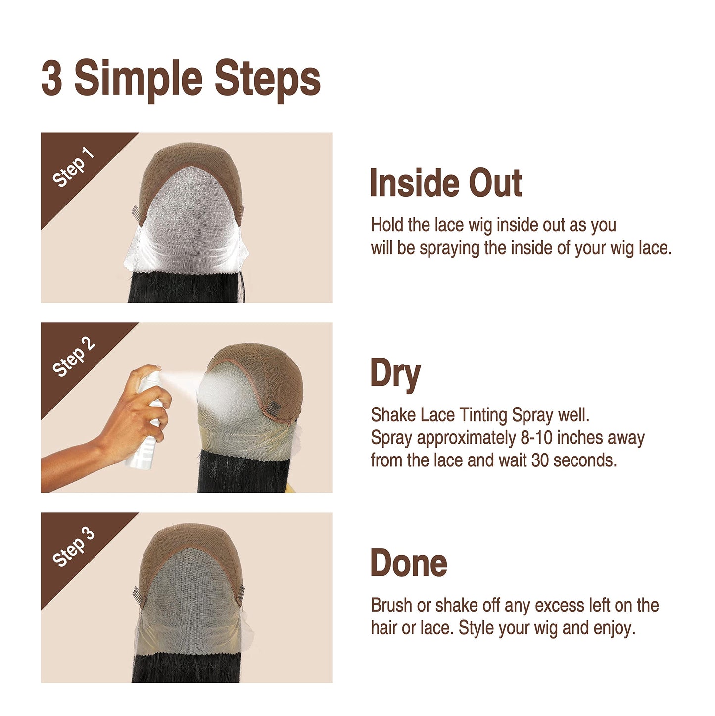 Red by Kiss Lace Tinting Spray, Quick Dry & Skin Tone Matching for Lace Wig, Transfer-Proof, No Smudging, Long Lasting, Precision Control with Pointed