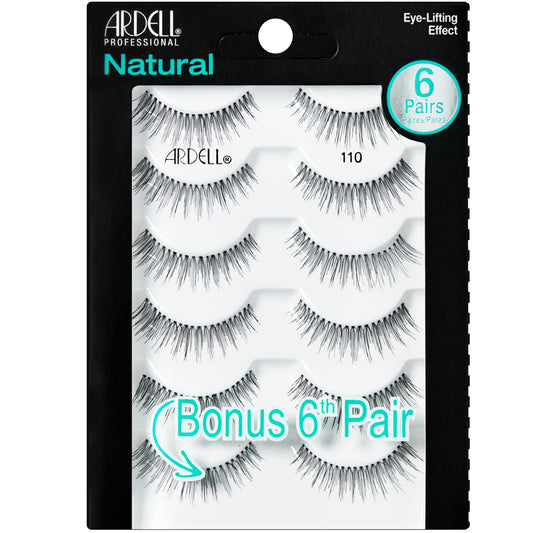 Ardell False Eyelashes Natural 110 Black, 1 pack (5 pairs per pack)