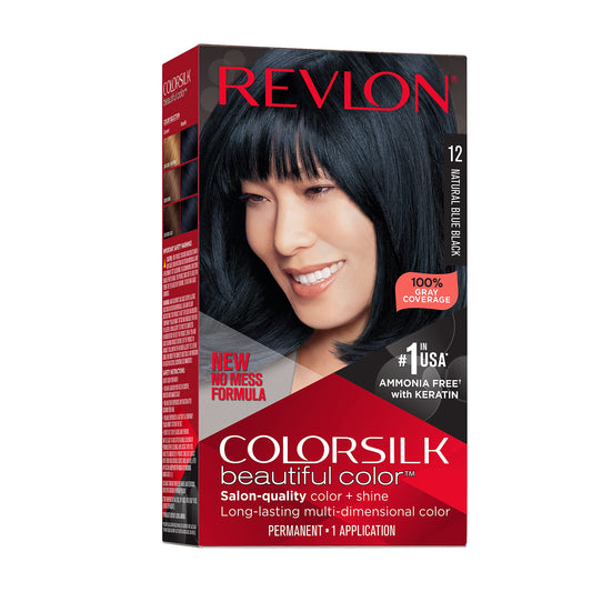 Revlon Colorsilk Beautiful Color Permanent Hair Color, Long-Lasting High-Definition Color, Shine & Silky Softness with 100% Gray Coverage, Ammonia