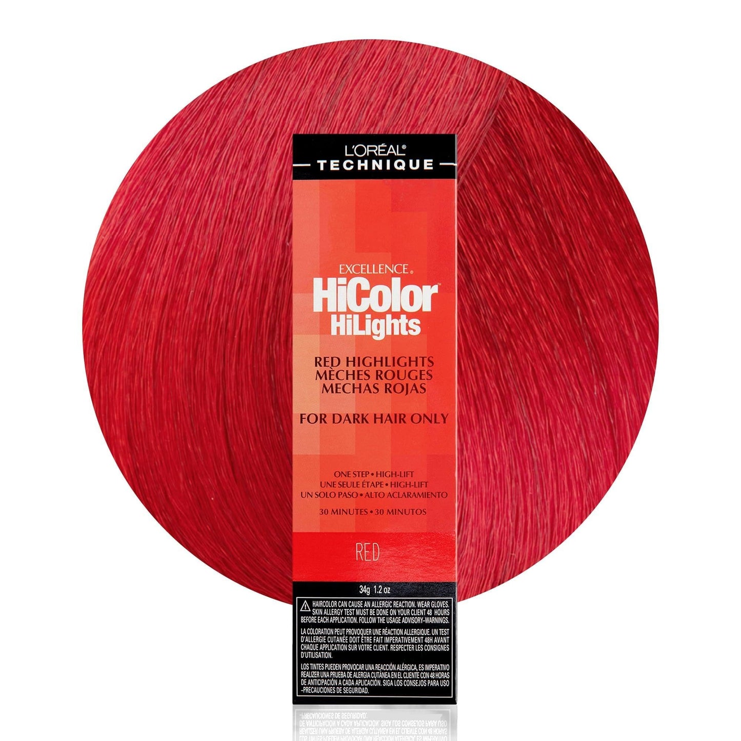 L'Oréal Technique HiColor Red HiLights - Permanent Hair Color for Dark Hair, Intense Red Highlights, No Pre-Lightening Required, Rich, No-Drip Crème Beauty and Personal Care L'OREAL TECHNIQUE