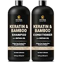 INFINA ESSENTIALS Keratin Shampoo and Conditioner Set | Frizz Control & Smoothing with Batana Oil & Bamboo Extract | Sulfate-Free | Men & Women | 16