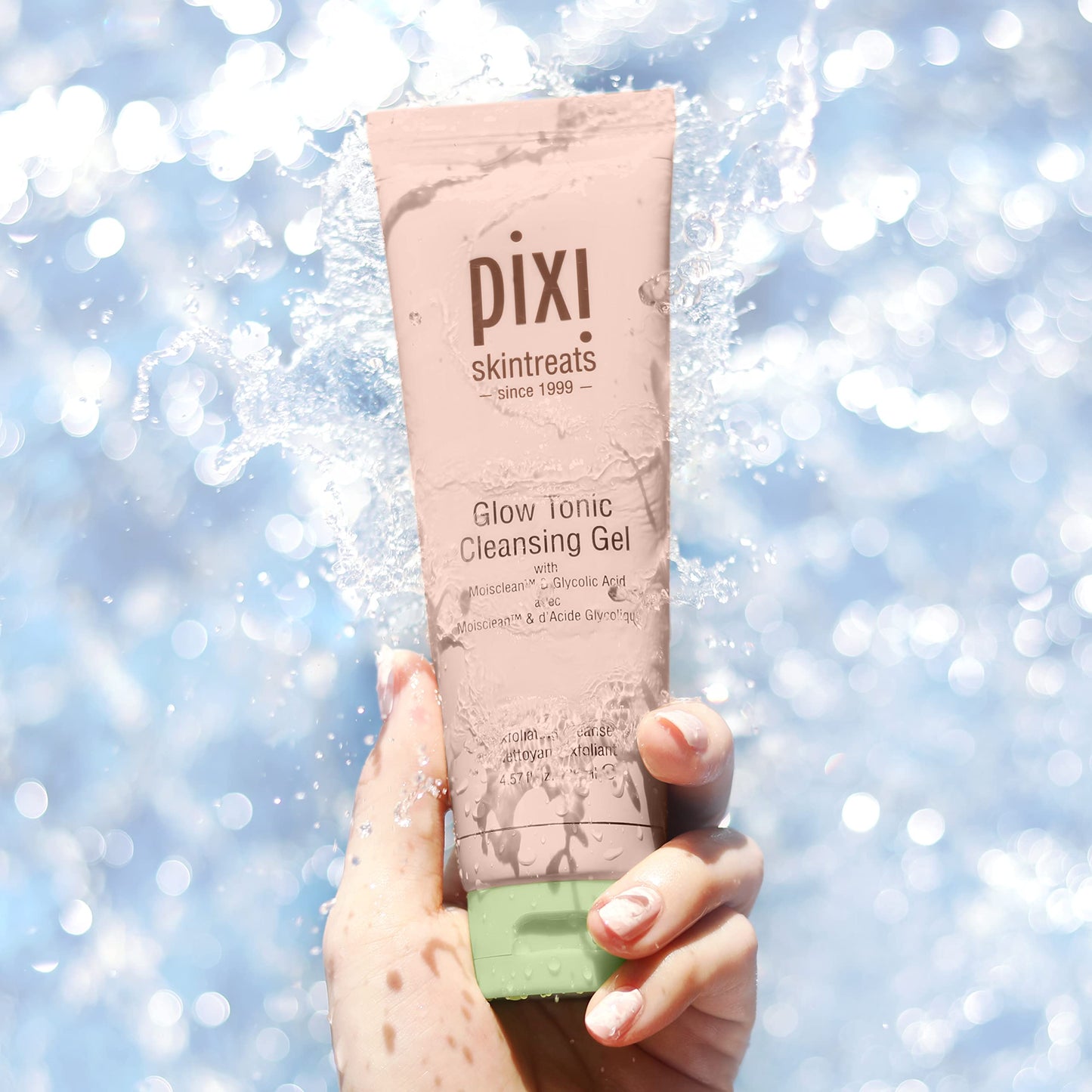 Pixi Glow Tonic Cleansing Gel | Glycolic Acid Facial Cleanser | Gently Exfoliates, Tones & Energizes Skin | With Ginseng, Aloe & Horse Chestnut | 4.57