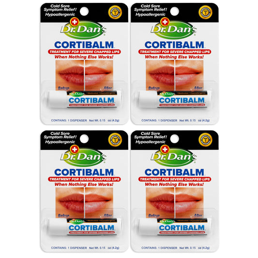 Dr. Dan's Cortibalm- 4 Pack - for Dry Cracked Lips - Healing Lip Balm for Severely Chapped Lips - Designed for Men, Women and Children Beauty & Personal Care Dr. Dan's