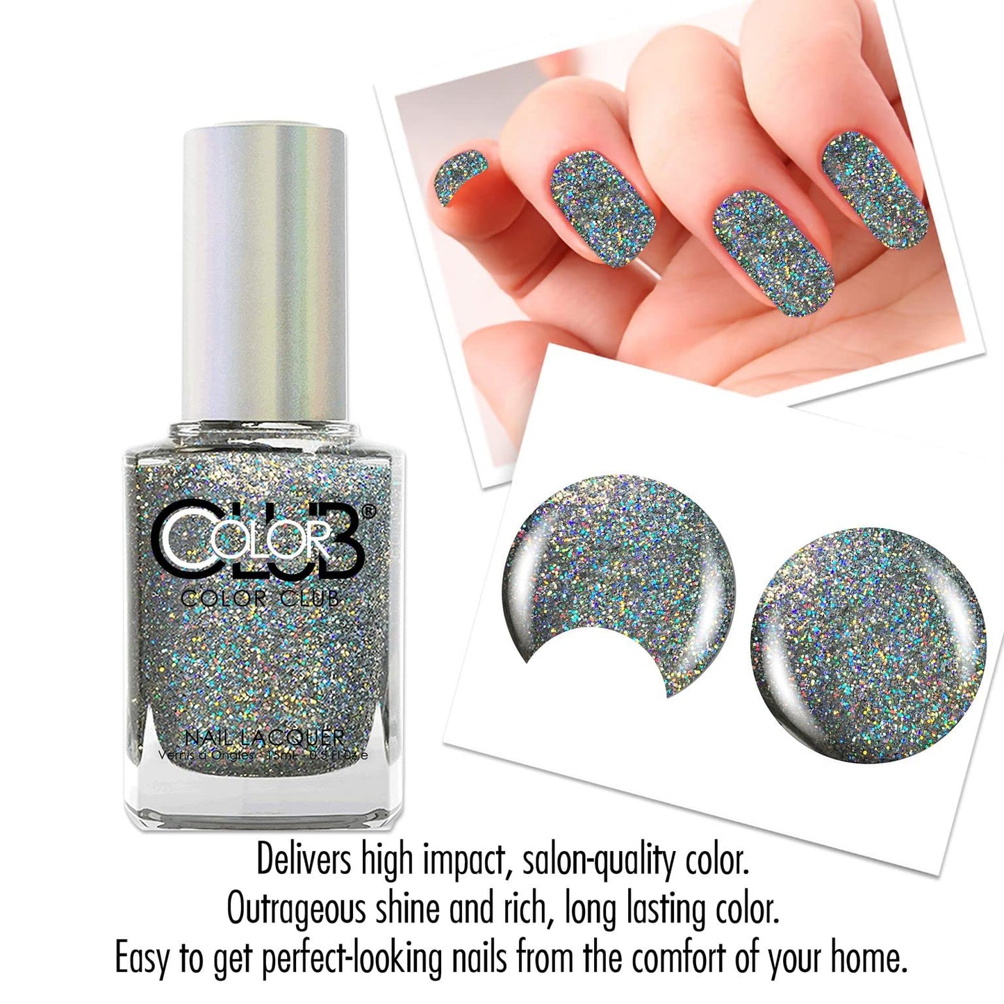 Color Club Break It Up Color Club Halo Hues Glitter Nail Lacquer .5 Fl Ounce - 15 Ml, 0.5 fluid_ounces Beauty & Personal Care Color Club