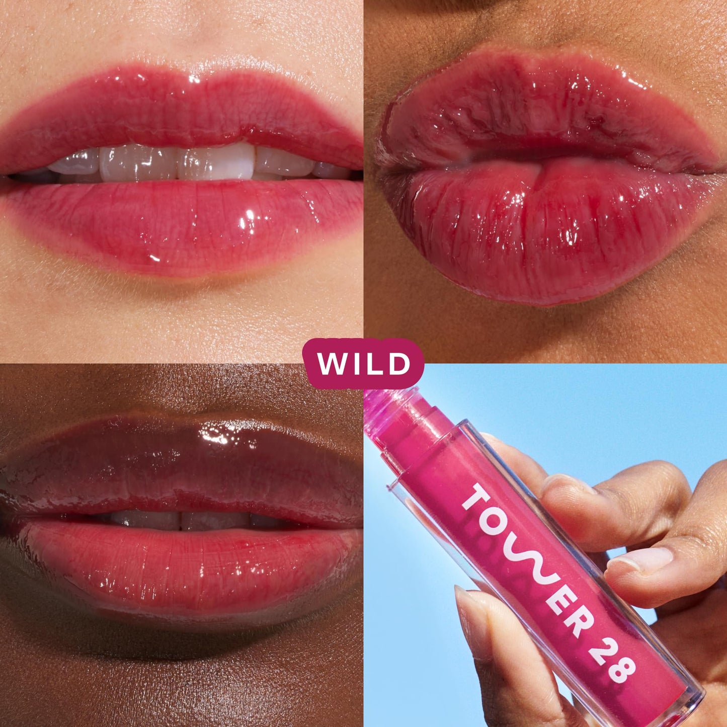 Tower 28 ShineOn Lip Gloss Jelly - Hydrating Tinted Lip Balm + Gloss for Sensitive Lips - Non-Sticky + High-Shine Jelly Formula with Nourishing Oil