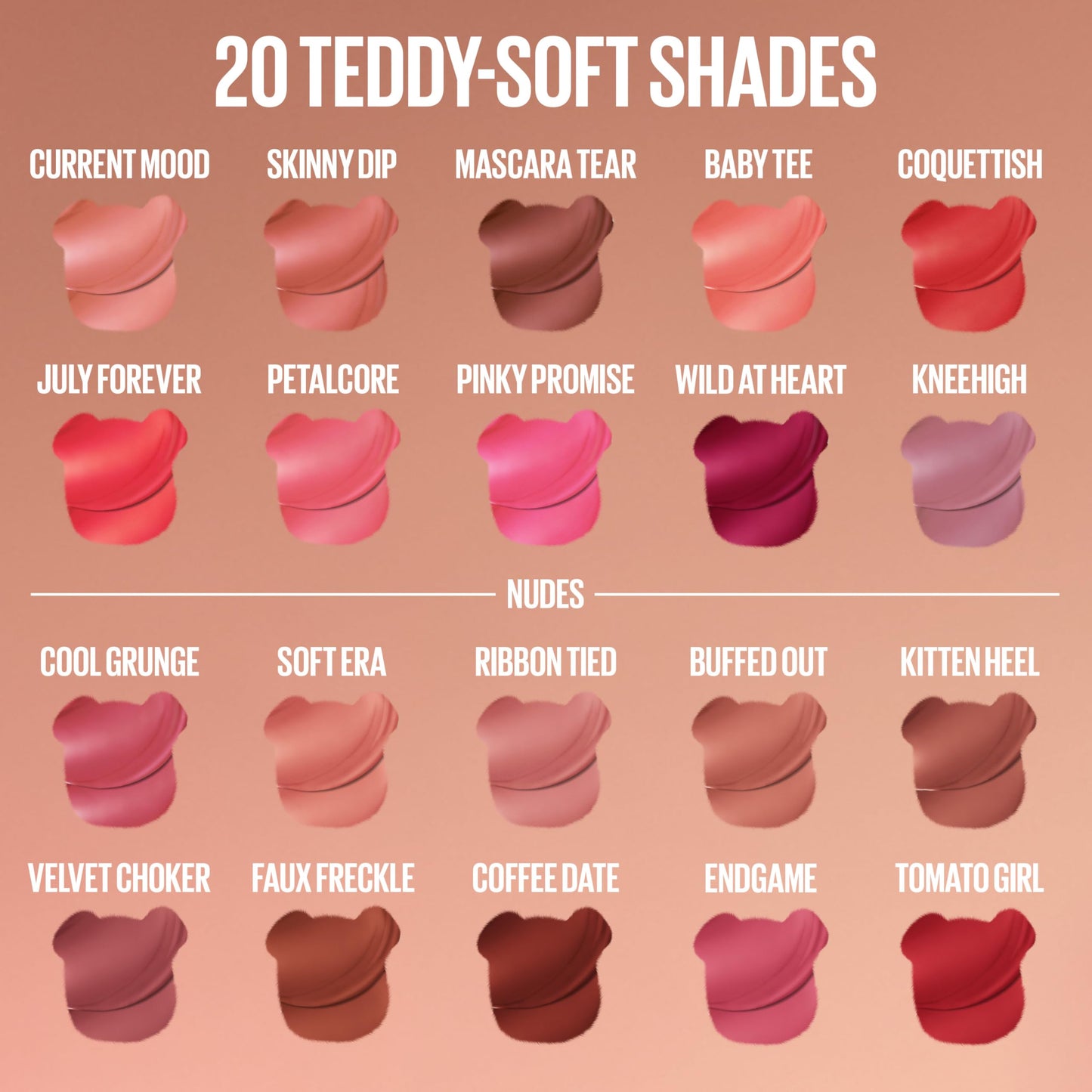 MAYBELLINE Super Stay Teddy Lip Tint, Long Lasting Matte Lipstick for Up To 12HR Wear, Buffed Out, 1 Count