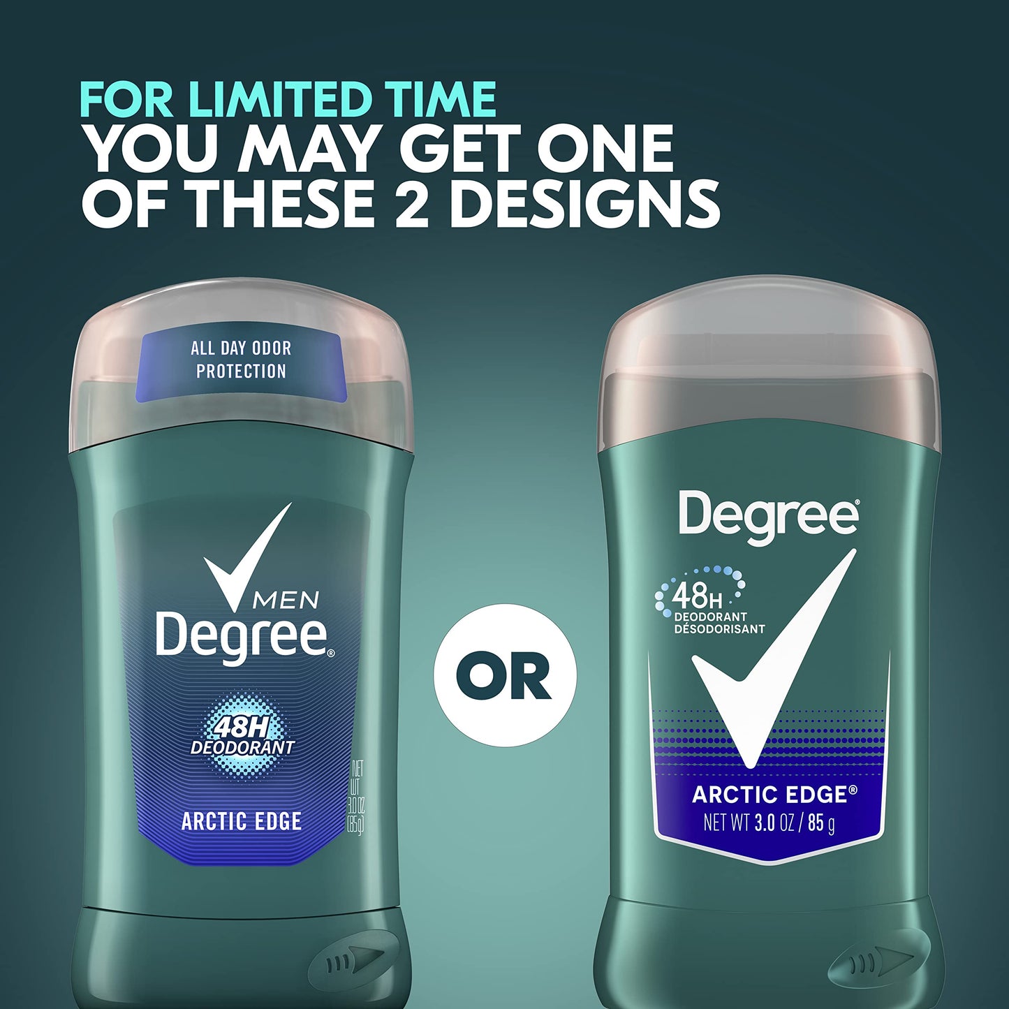 Degree Men Original Aluminum Free Deodorant for Men, 48-Hour Odor Protection, Arctic Edge 3 Ounce (Pack of 6) Beauty and Personal Care Degree