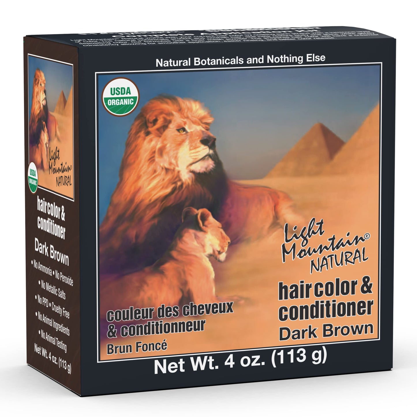 Light Mountain Henna Hair Color & Conditioner - Dark Brown Hair Dye for Men/Women, Organic Henna Leaf Powder and Botanicals, Chemical-Free