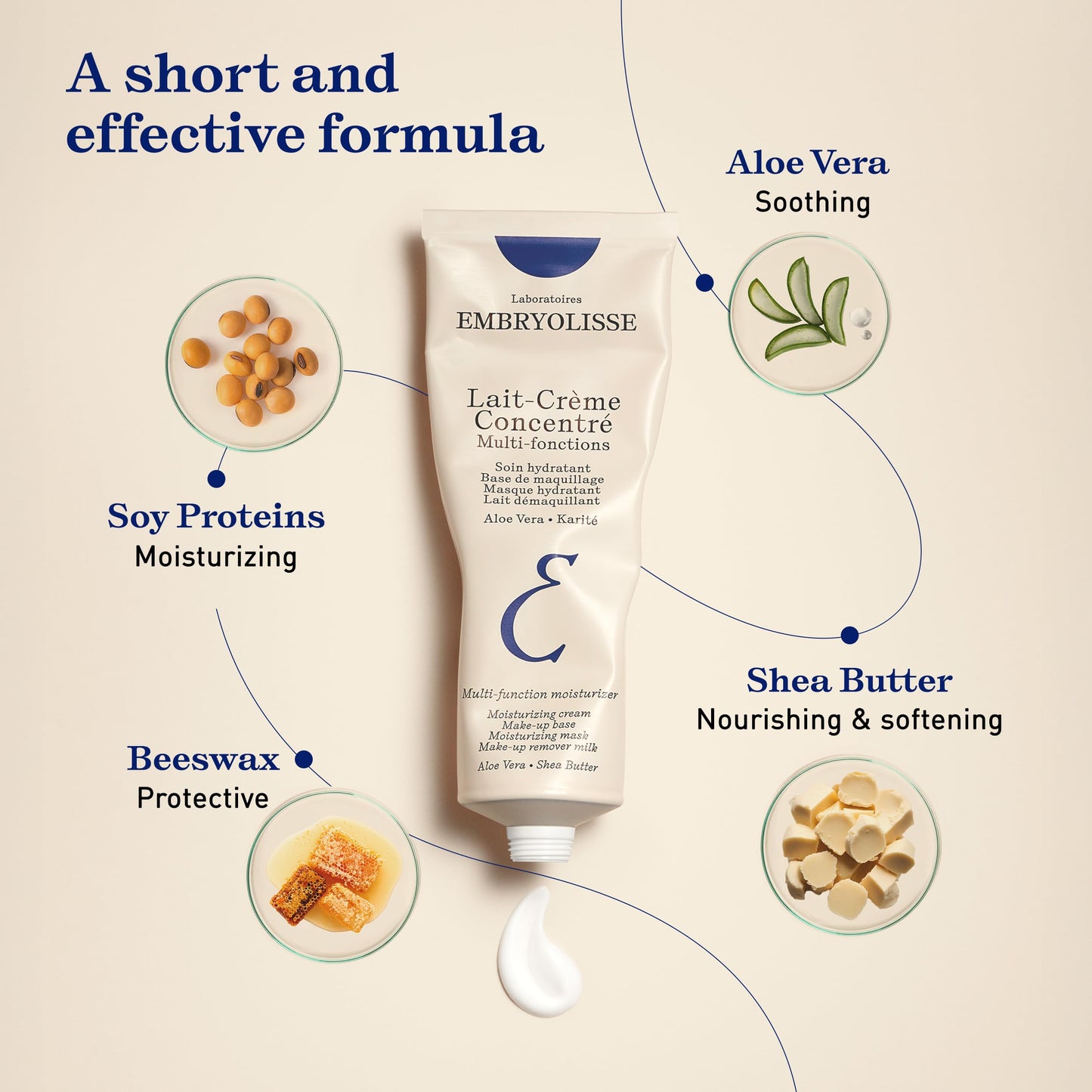 Embryolisse Lait-Crème Concentré Face Moisturizer and Makeup Primer, French Face Cream With Shea Butter & Aloe Vera, 2.54 Fl Oz Beauty and Personal Care Embryolisse