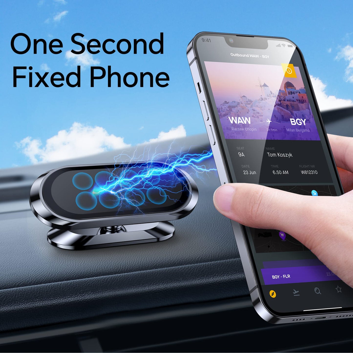 【2-Pack】 Magnetic Phone Holder for Car Dash【Strong Magnet】 Magnetic Car Phone Holder Mount 【4 Plate】 Phone Holders for Your Car Phone Mount for Car…