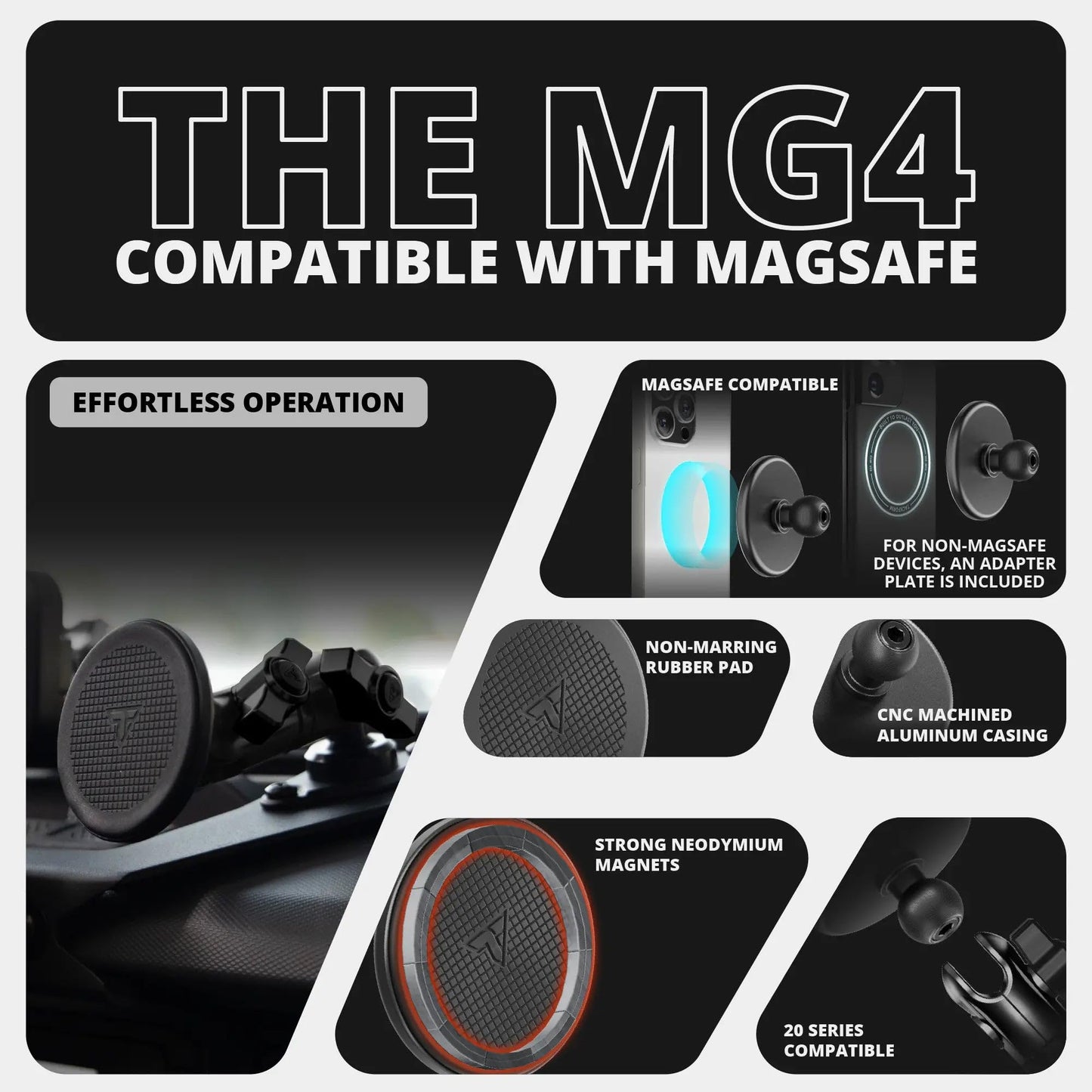 Tackform Link Vent Phone Mount Compatible with 2016-2023 Toyota Tacoma and 2014-2021 Toyota Tundra | Aluminum | Zero Slip | Compatible with MagSafe…