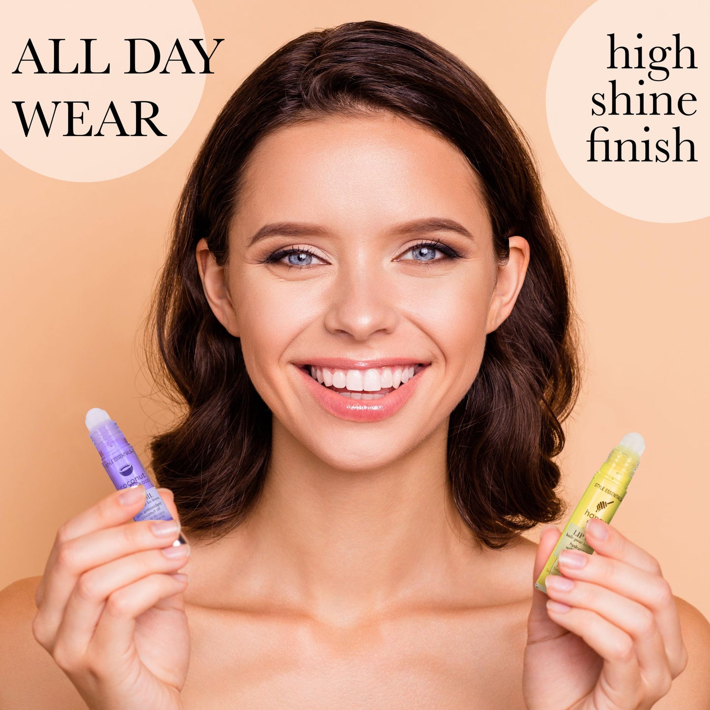 EXPRESSIONS 7pc Lip Oil Collection with Essential Oils - Hydrating Roll On Lip Oils Infused w/Natural Healing Essential Oils - Rollerball Lip Oils