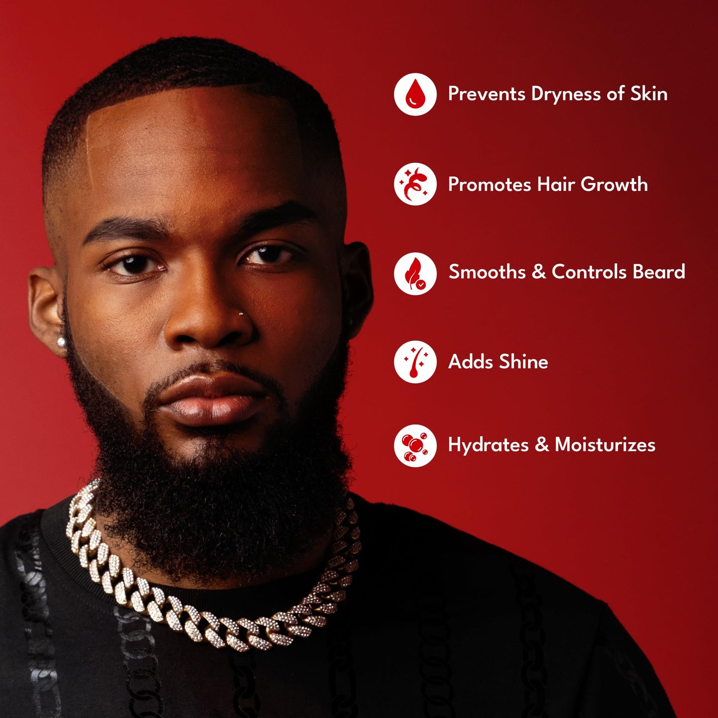 Strong Roots Men Beard + Hair Oil - for Grooming, Moisturizing Conditioner Softens and Promotes Beard Growth, Itch Relief, Natural Jamaican Black
