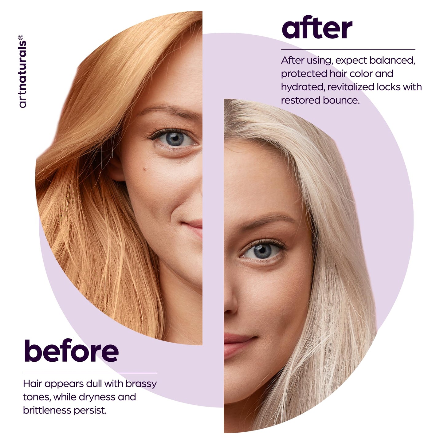 Artnaturals Purple Conditioner - (16 Fl Oz / 473ml) - Protects, Balances and Tones - Bleached, Color Treated, Silver, Brassy and Blonde Hair - Sulfate