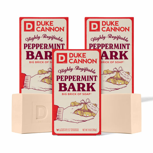 Duke Cannon Supply Co. Big Brick of Soap Bar for Men Holiday Edition - Peppermint Bark (Peppermint Scent), 10 oz. (3 Pack) Beauty & Personal Care Duke Cannon Supply Co.