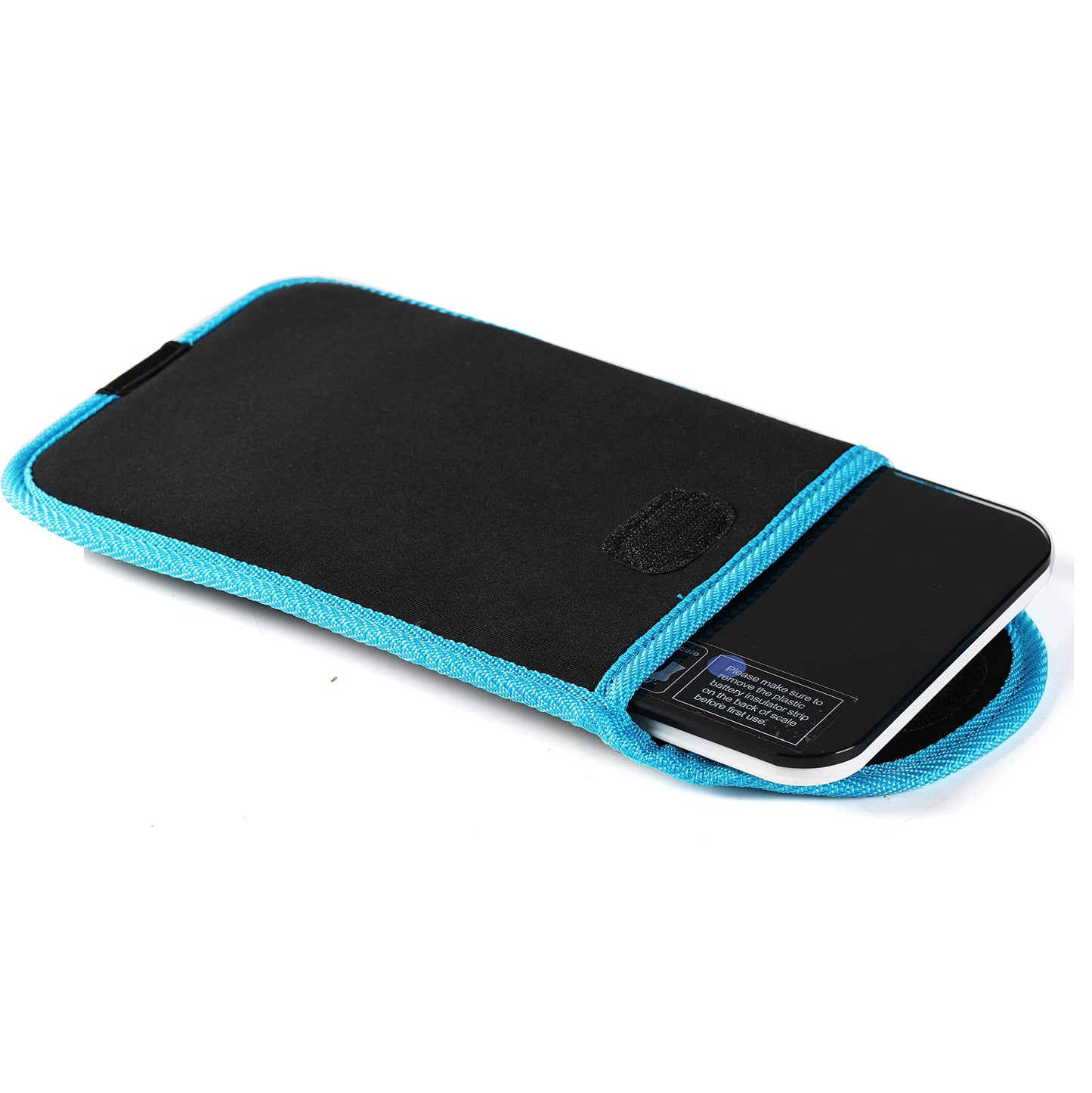 NewlineNY Step-on Super Mini Smallest Travel Bathroom Scale with Protection Sleeve: SBB0638SM-TW(Trendy Wave)+S002BU