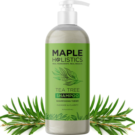 Clarifying Shampoo for Build Up & Oily Hair - Tea Tree Shampoo for Men and Women with Rosemary Essential Oil for Oily Hair and Scalp - Color Safe