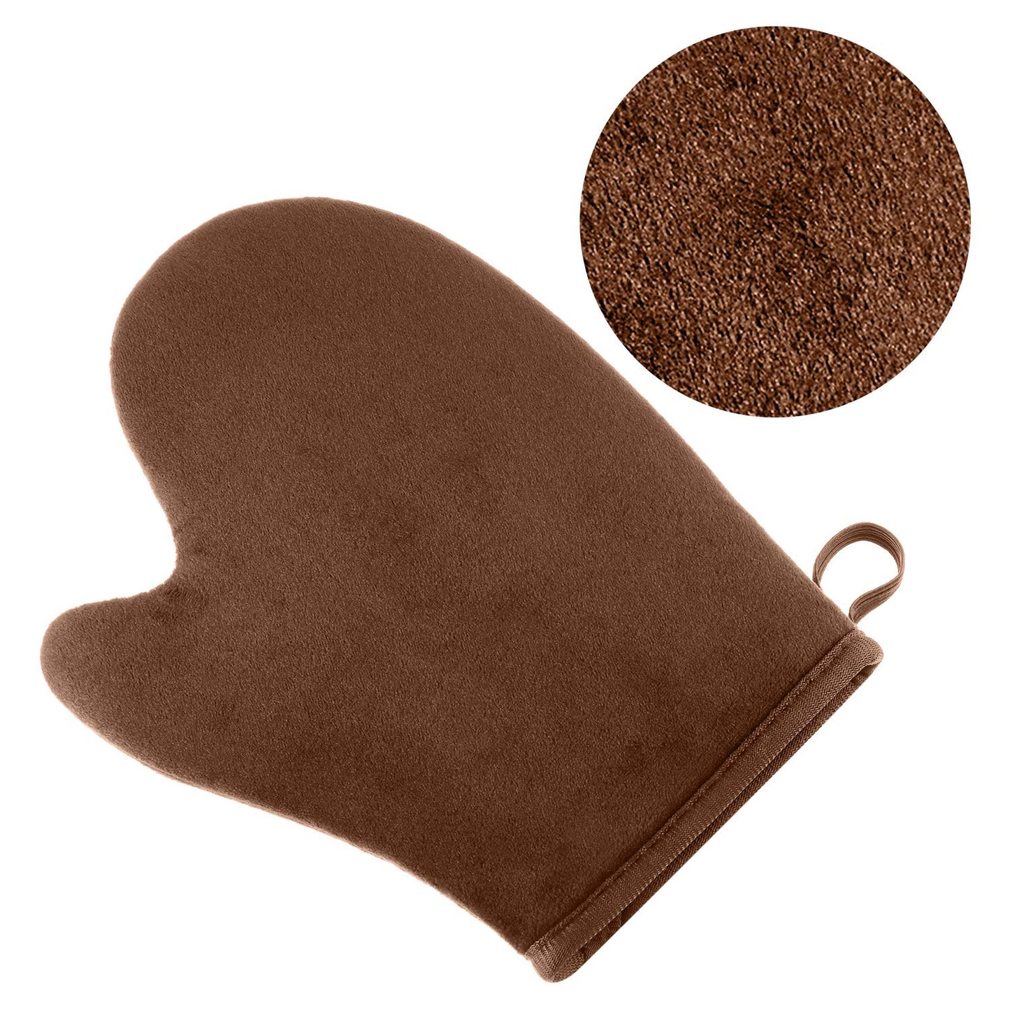 TOODOO 4 Pieces Double Sided Soft Microfiber Self Tanning Mitt Applicator Mini Finger Face Gloves for Self Tanner (Black and Brown)