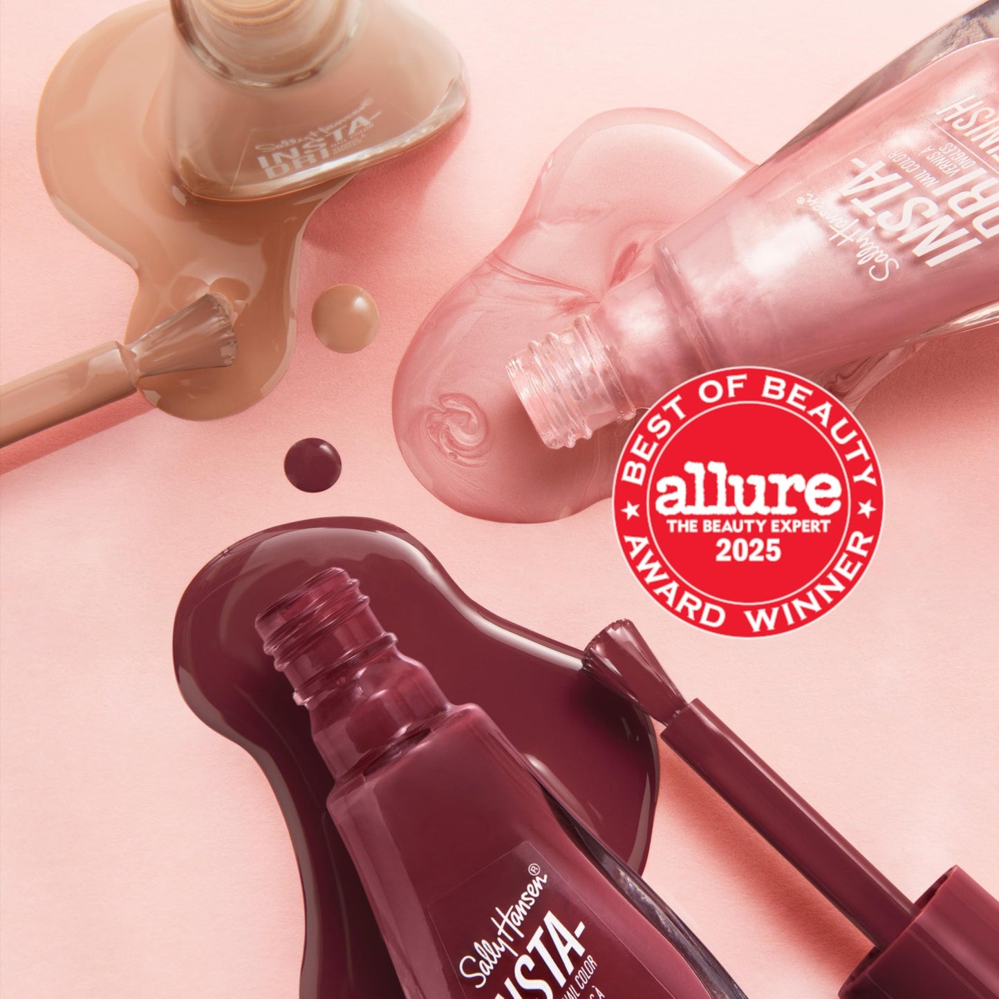 Sally Hansen Insta-Dri Nail Polish | Quick Dry, Long Lasting, Streak-Free Shine |Semi-Opaque, Glittery | 258 Shooting Star | Sparkling Champagne Nail