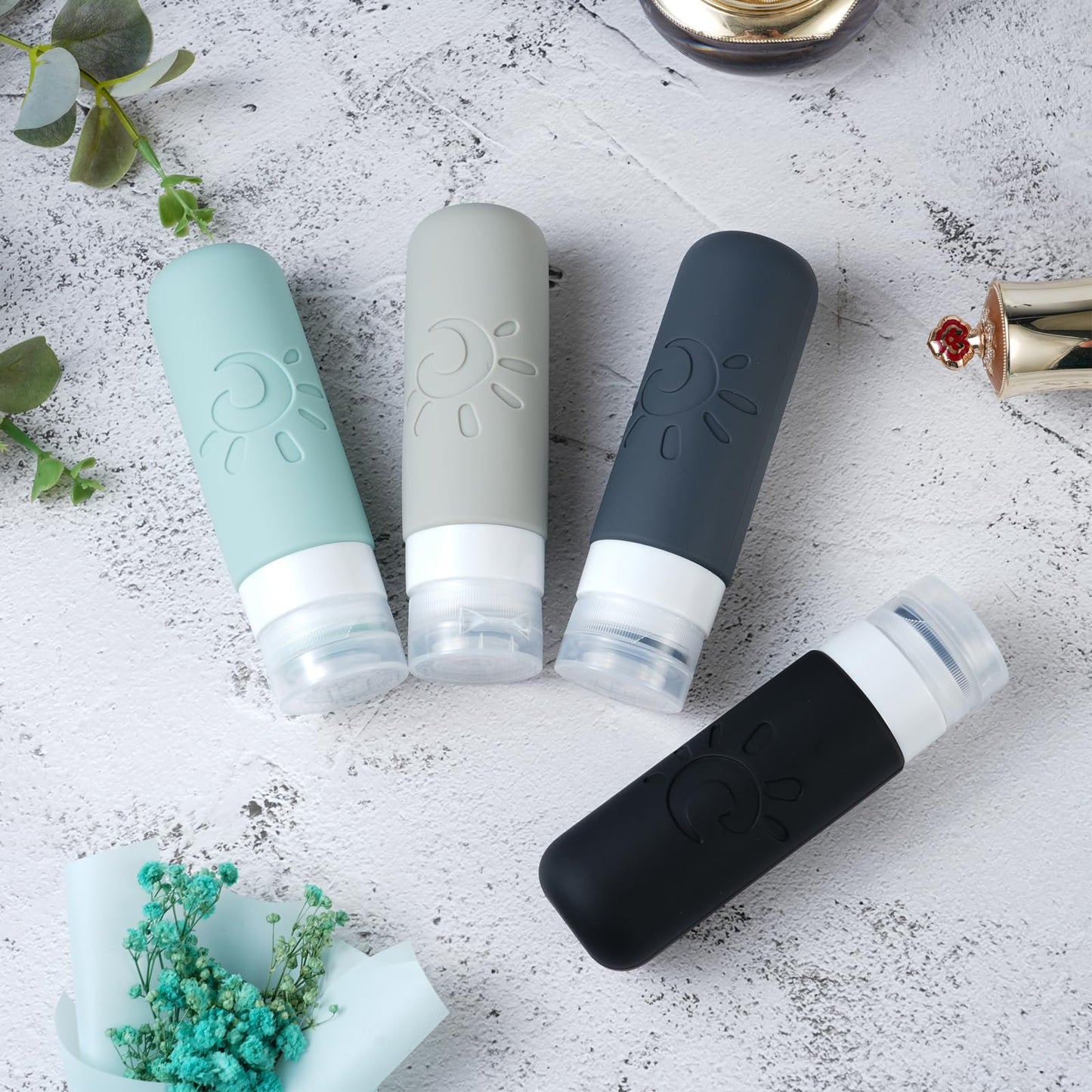 Zafit Travel Bottles for Toiletries, TSA Approved Travel Containers 3oz Leak Proof Travel Tubs Refillable Liquid Travel Accessories for Shampoo Beauty and Personal Care Zafit