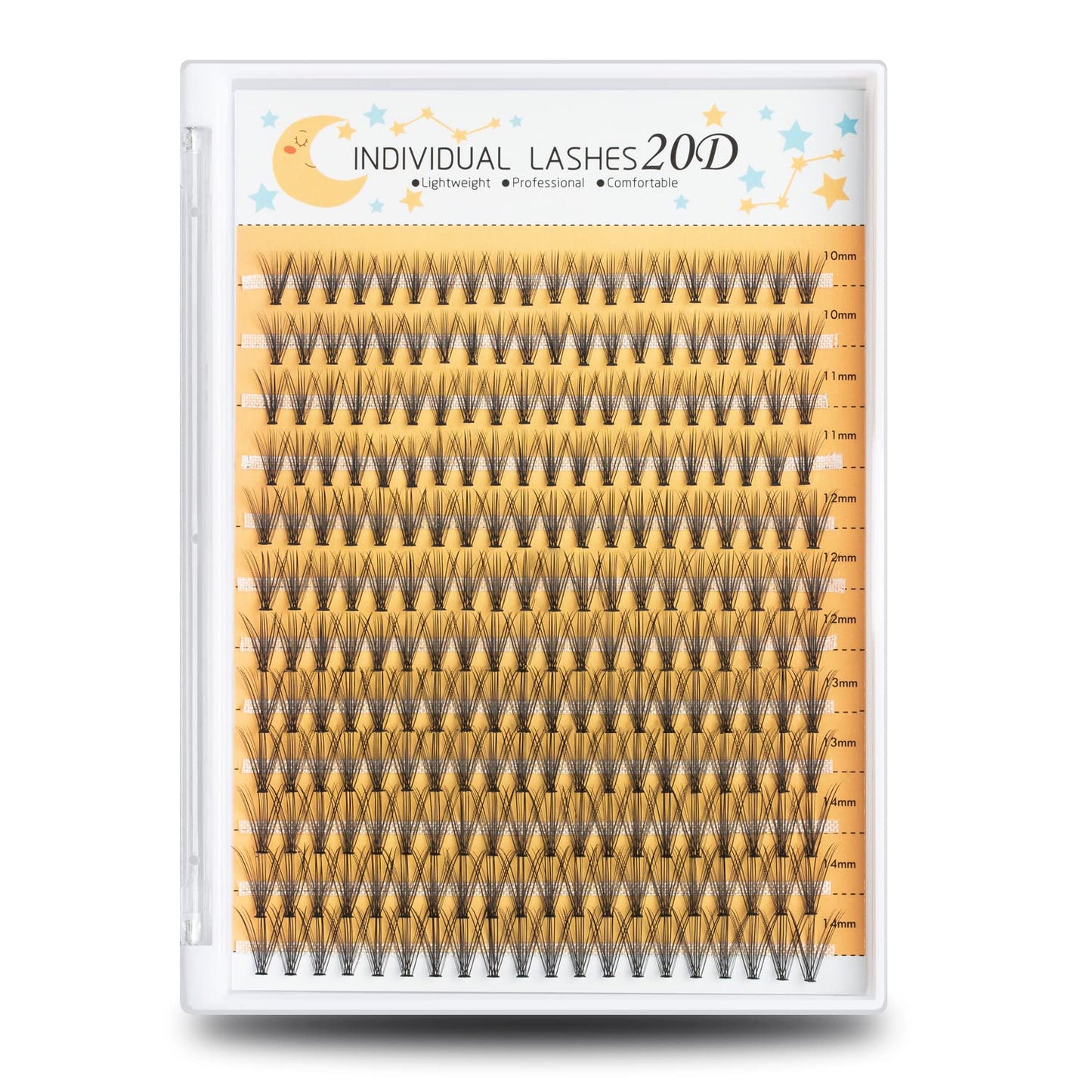 WONSIS 20D Lash Clusters, Individual Lashes, 240 Pcs Individual Lash Extensions, Volume Soft Lightweight Thickness 0.07mm C Curl False Eyelashes