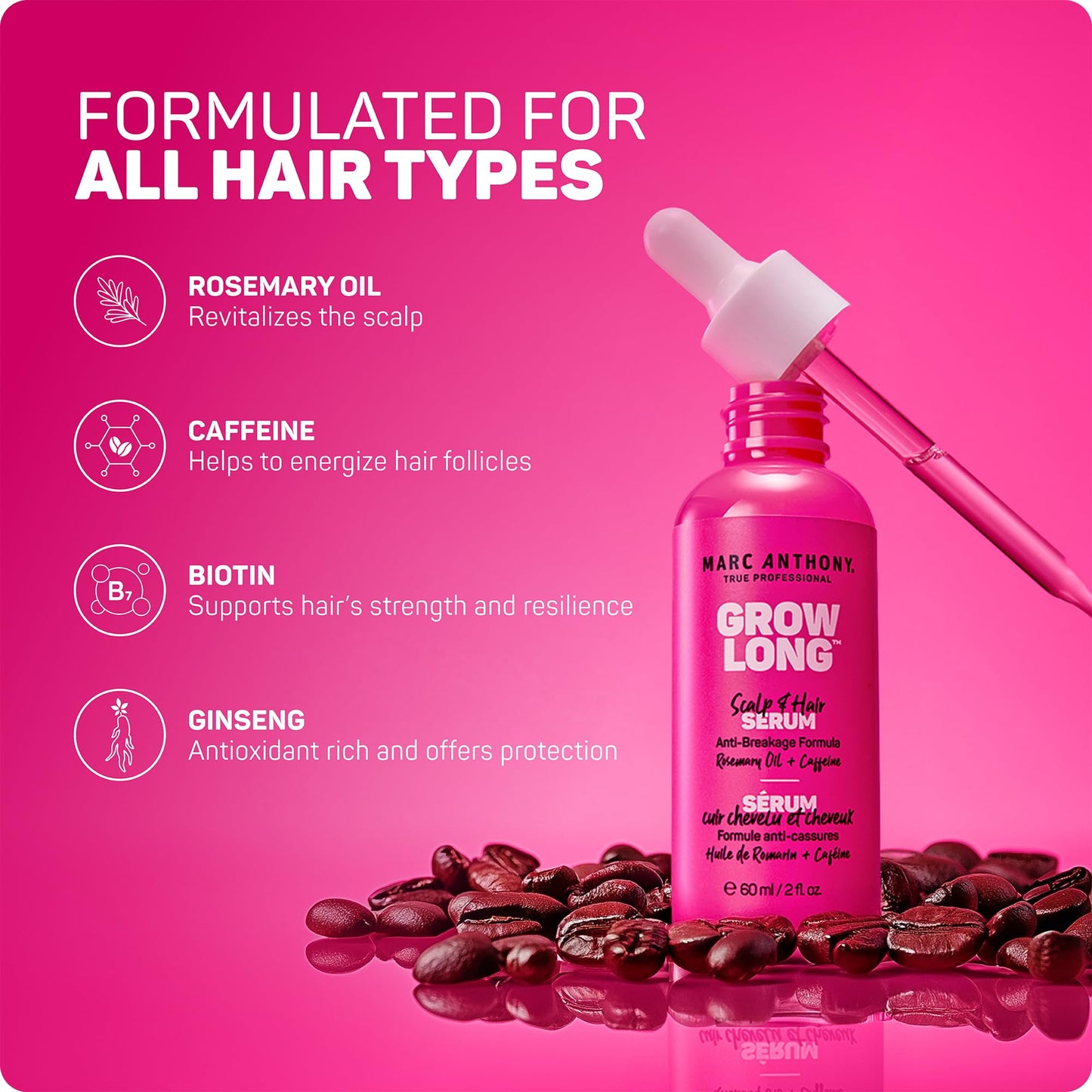 Marc Anthony Grow Long Scalp & Hair Serum - Anti-Breakage Formula Nourish, Strengthen & Hydrate Scalp & Hair Follicles - Natural Shine Beauty and Personal Care Marc Anthony